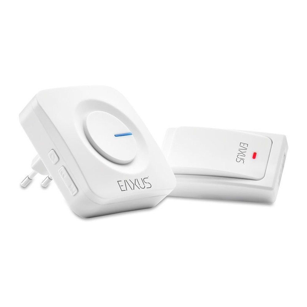 EAXUS Türklingel-Set Funkklingel Batterielos Funk Klingel Türglocke, 1 Empfänger, 36 Klingeltöne, (2-tlg), Kinetisch IP44 LED Anzeige
