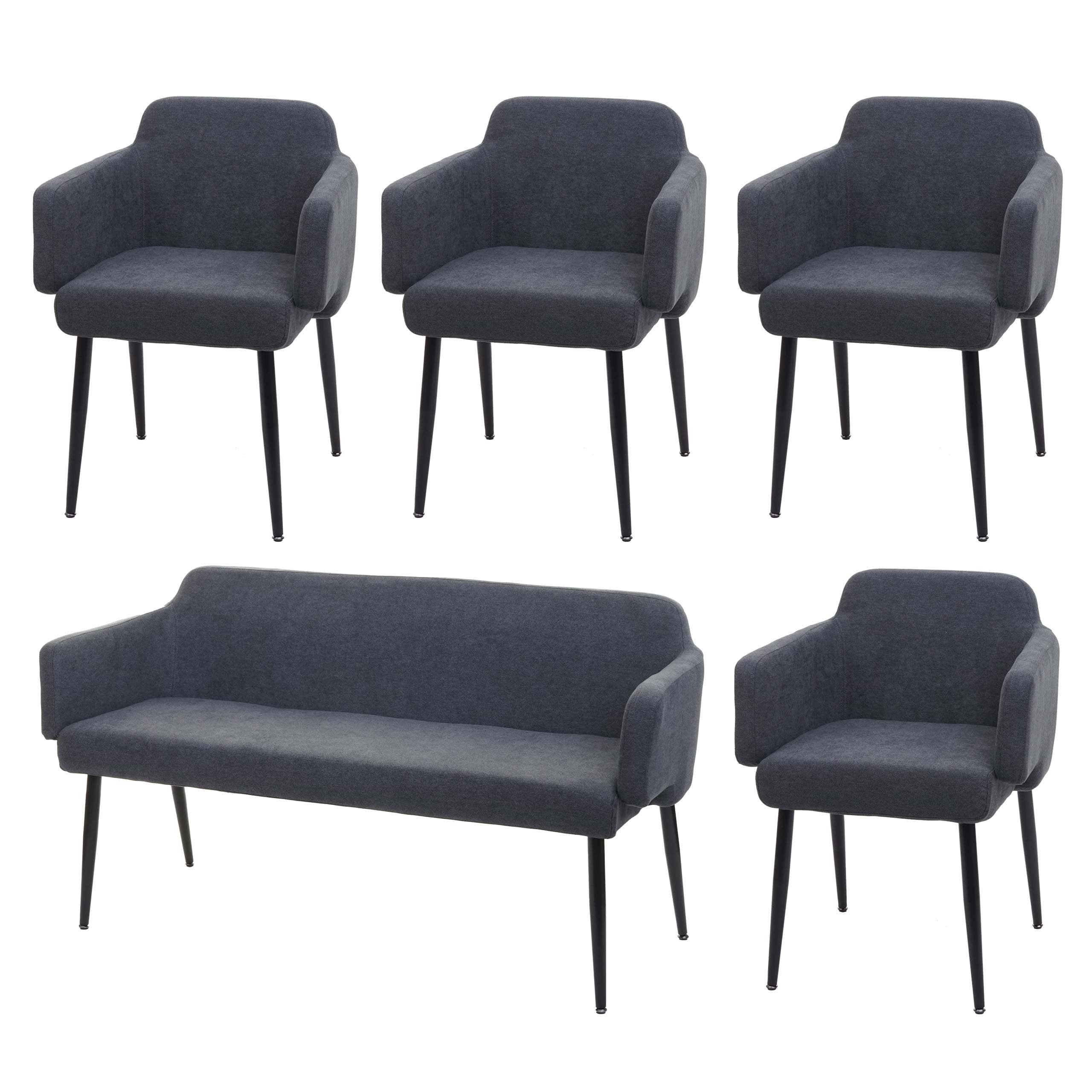 MCW Essgruppe MCW-L13-Set-4, (Set, 5er), Hohe Stoffqualität, Schraubfüße zum Ausgleichen von Bodenunebenheiten