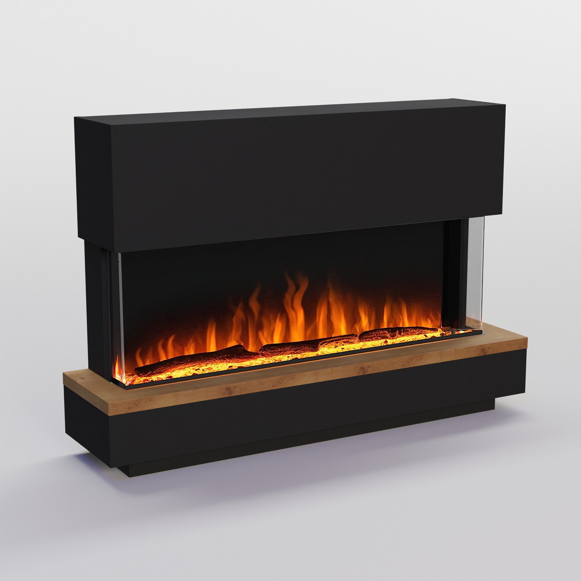 GARLIVO Elektrokamin Napoli, täuschend echte Flamme mit Heizung und Knistereffekt