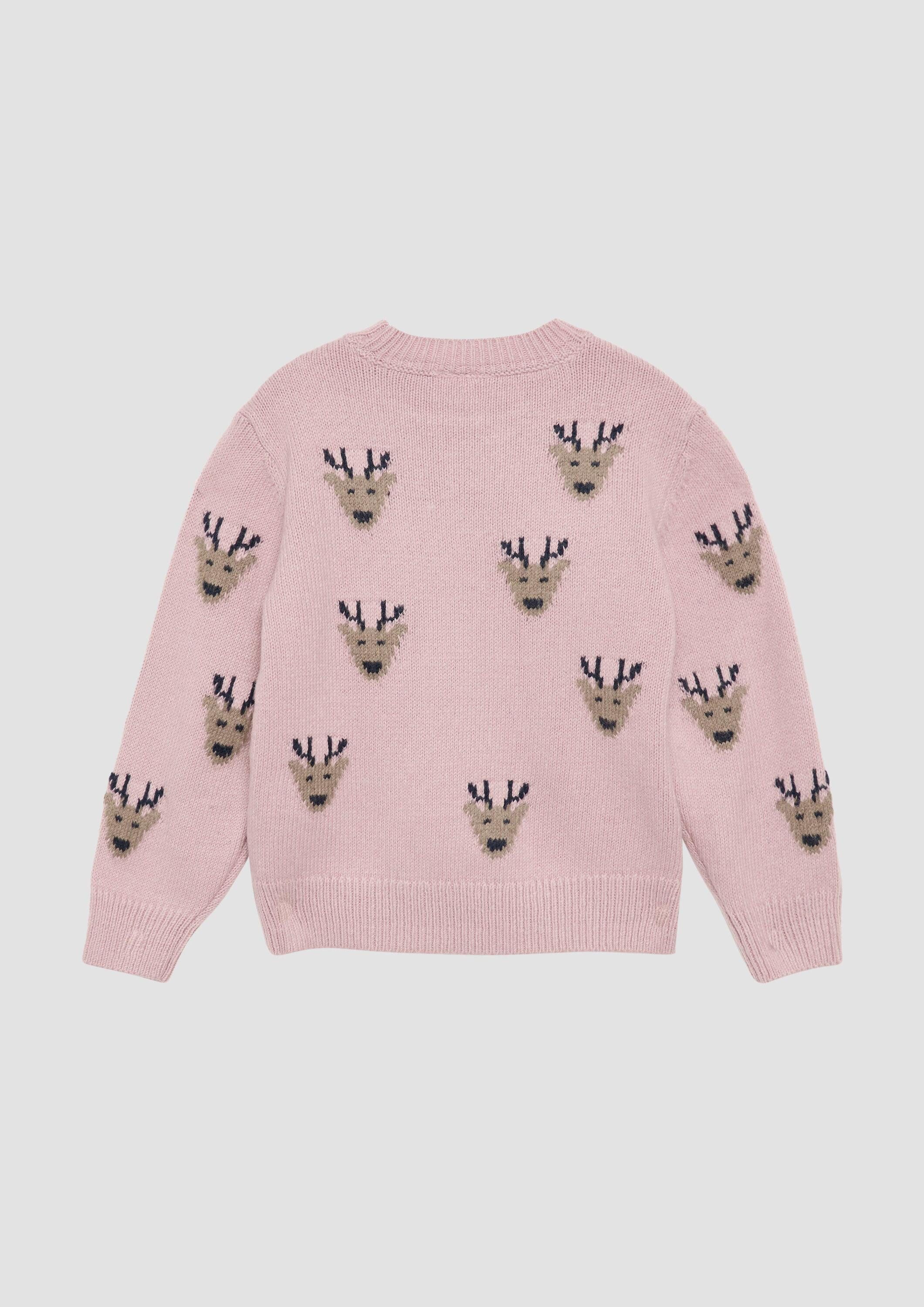 s.Oliver Longpullover Strickpullover Weihnachtspullover mit Rentier-Motiv