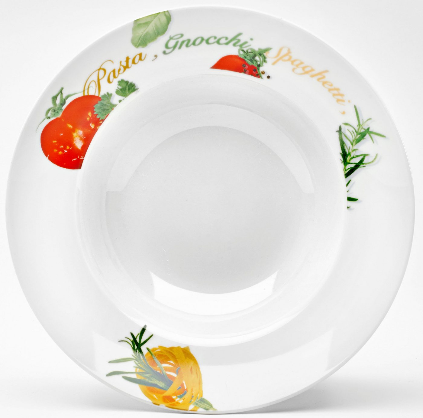 van Well Pastateller Milano, (6 St), Teller Set, Porzellan, spülmaschinen- und mikrowellengeeignet, Ø 27 cm