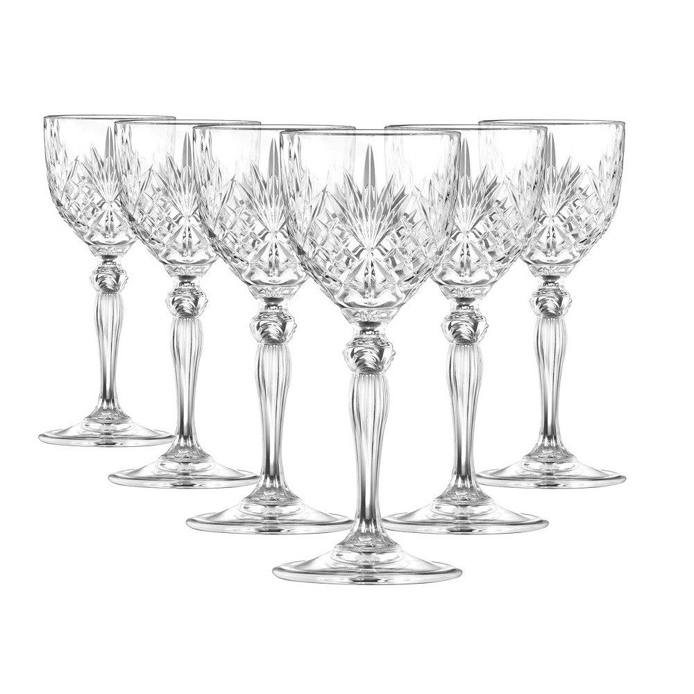 RCR Weinglas RCR Melodia Nick&Nora 140 ml 6er Set, Kristallglas