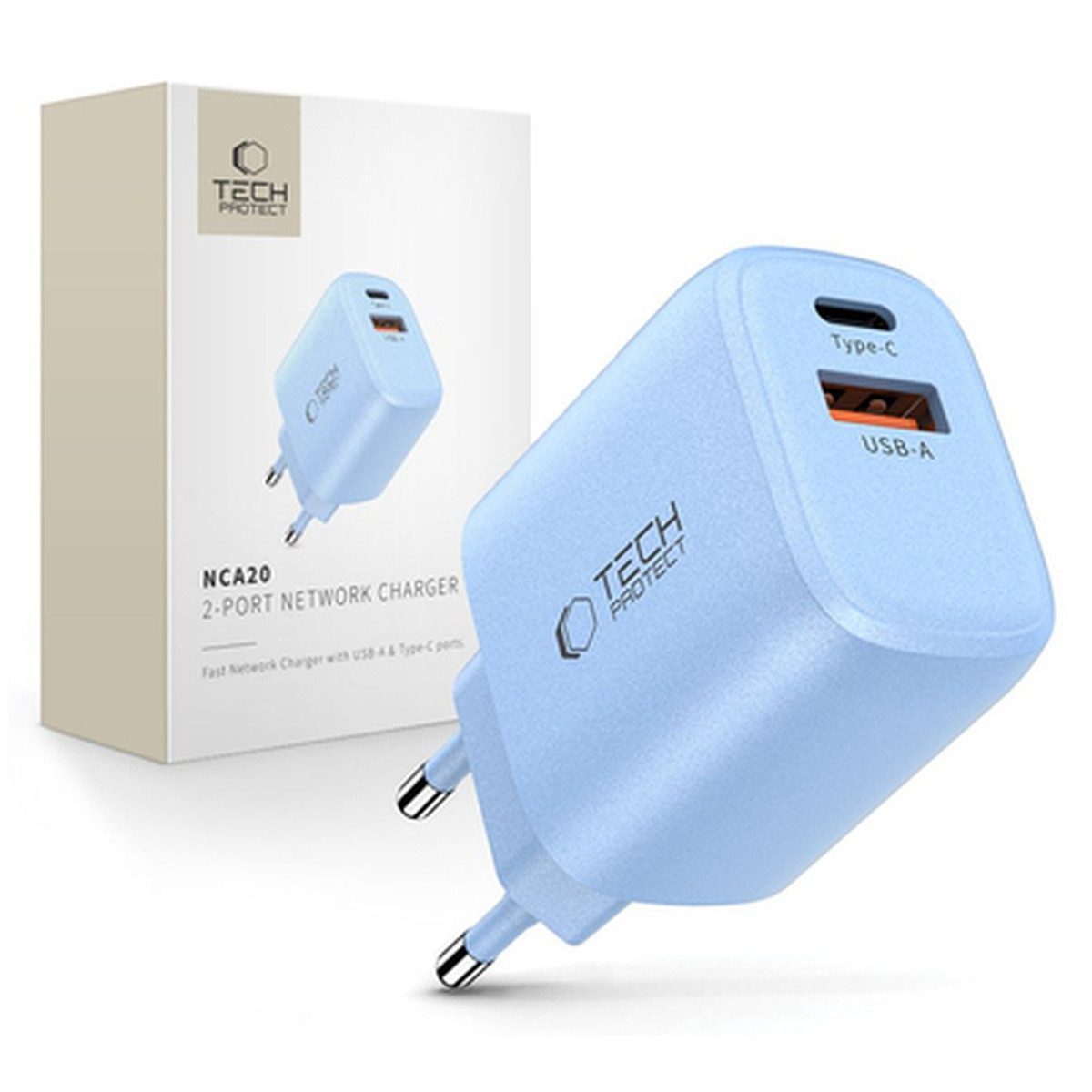 TECH PROTECT Tech Protect NCA20 PD 20 W QC3.0USB-A USB-C WandLadegerät Smartphone-Ladegerät