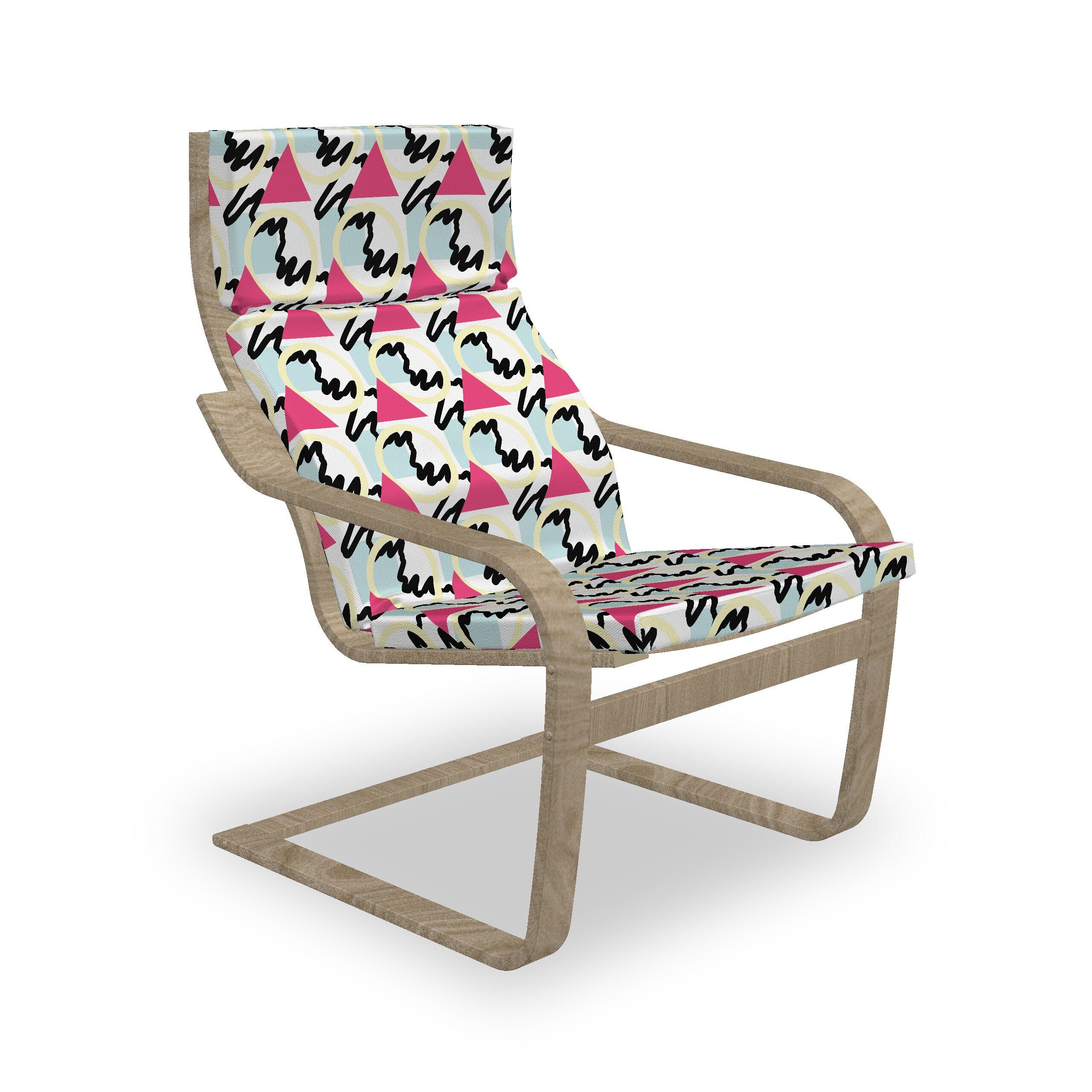 Abakuhaus Sitzkissen Stuhlkissen Geometrisch Scribble-Linien Reißverschluss, mit Stuhlkissen Formen und mit Hakenschlaufe