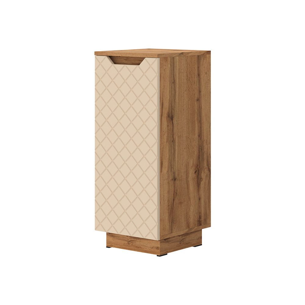 Vicco Midischrank Lotta, Eiche/Kaschmir mit Kachelstruktur, 33.4 x 81.9 cm (1-St)