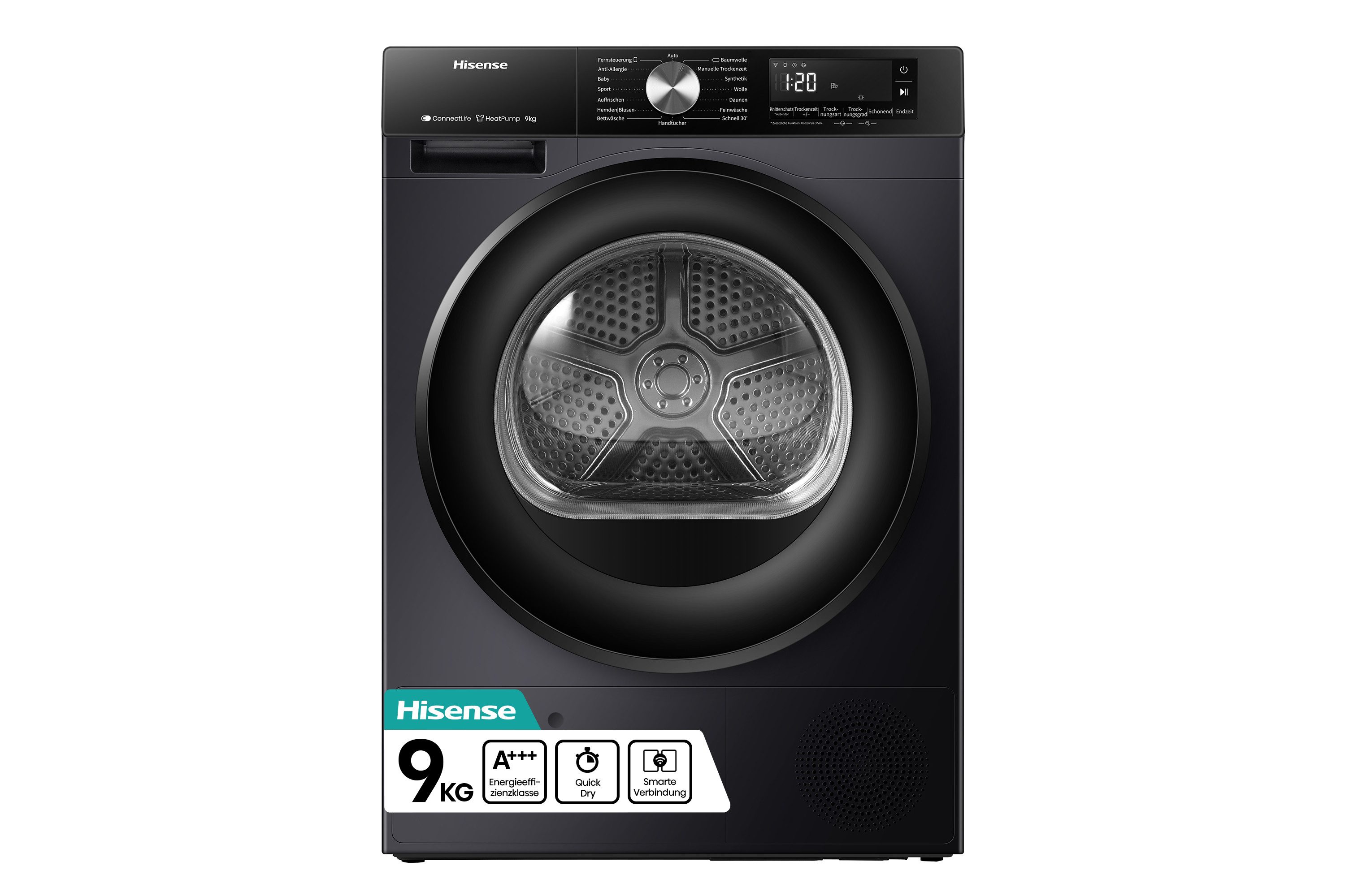 Hisense Wärmepumpentrockner 3S Serie DH3S902BB3, 9kg Fassungsvermögen
