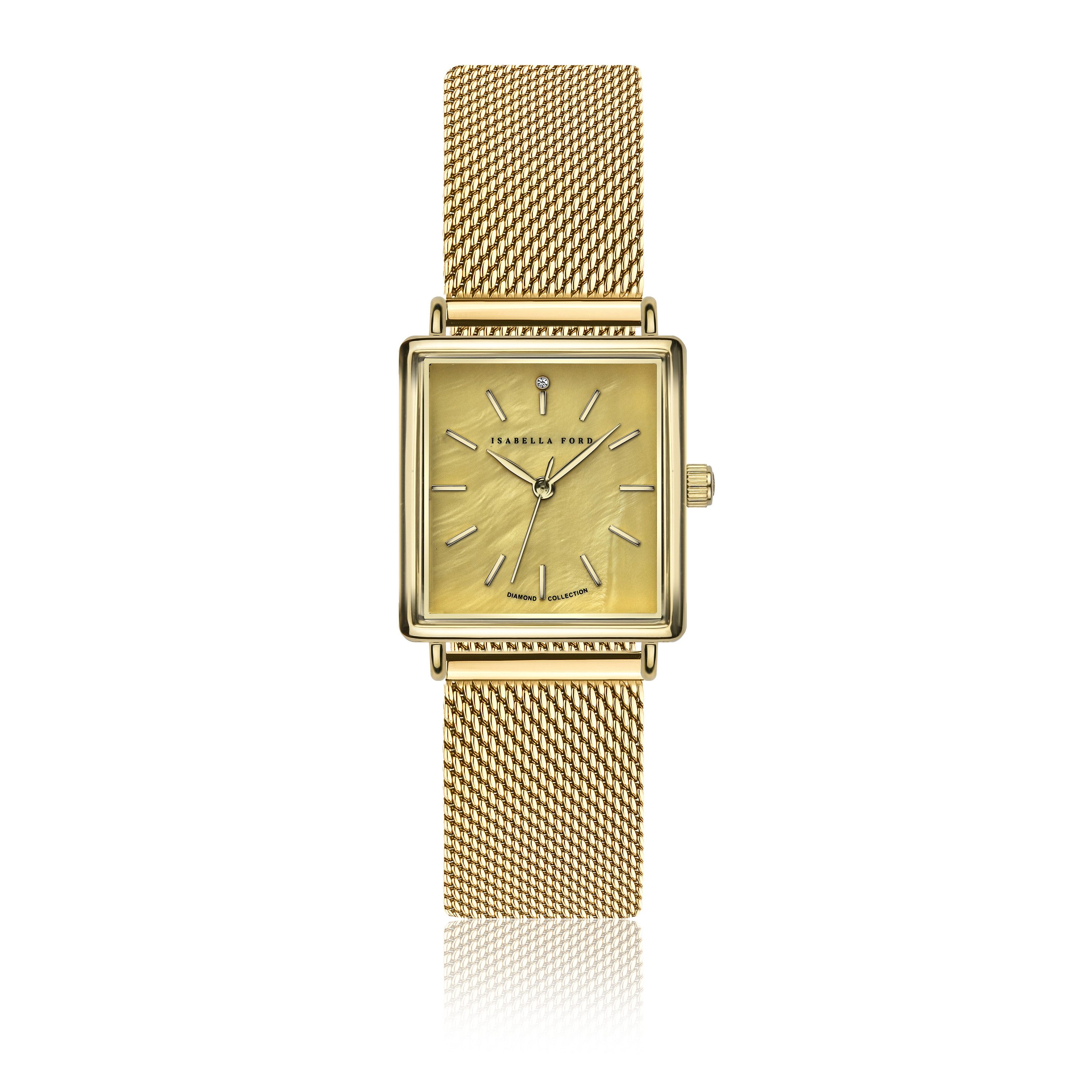 ISABELLA FORD Quarzuhr FF8-B038G Gisèle Gold Mesh