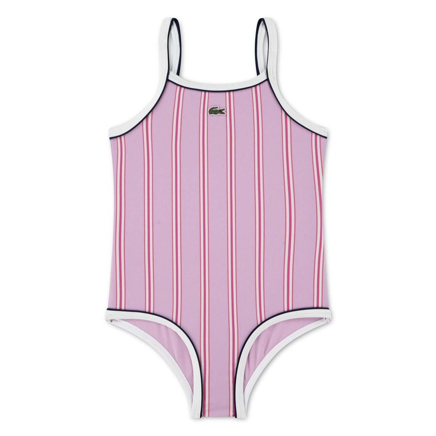 Lacoste Badeanzug Lacoste Kinder Badeanzug gestreift rosa-lila