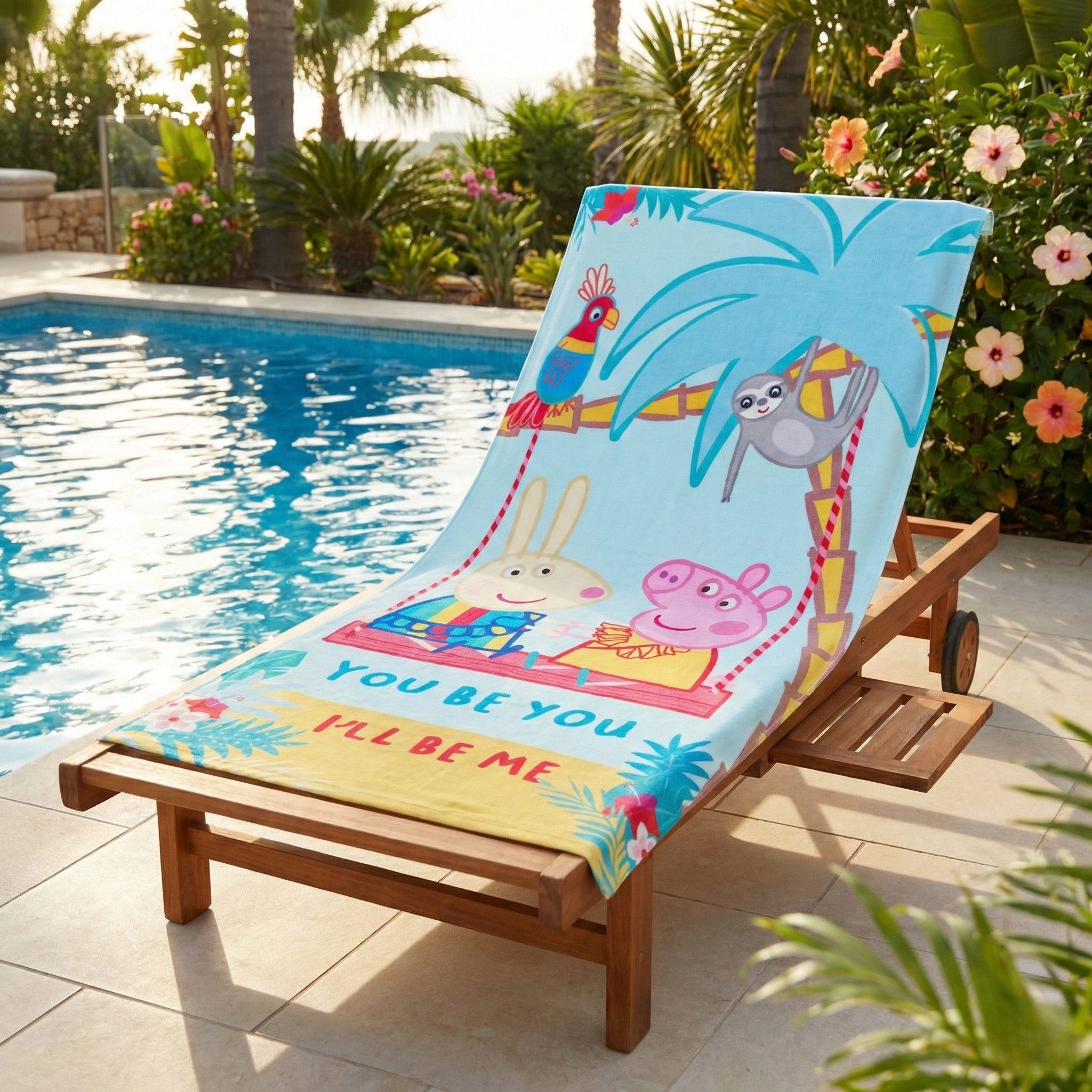 Peppa Pig Strandtuch Peppa Wutz Pig Luisa Löffel Badetuch XL Handtuch 70x140 cm, 100% Baumwolle – Bild 2 von 5