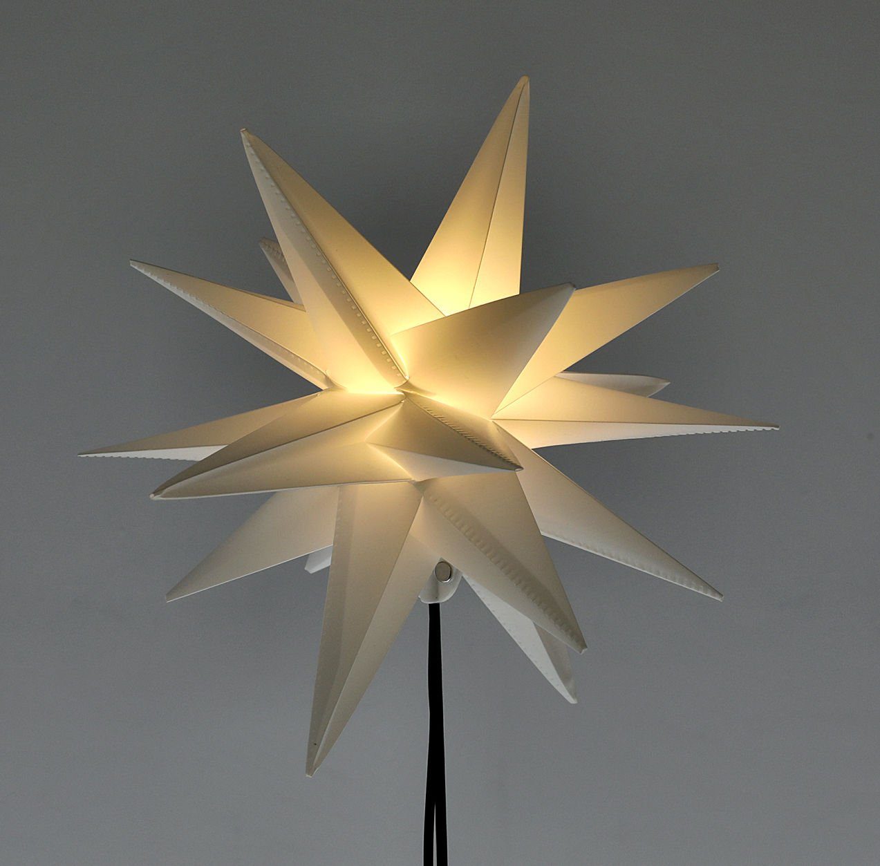 Spetebo LED Stern LED Weihnachtsstern in weiß mit Erdspieß - 90 cm, An / Aus / Timer, LED, warmweiss, mit Timer