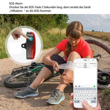 Gontence GPS-Fahrrad-Tracker, lange Standby-Zeit,SOS,Geschwindigkeitsalarm GPS-Tracker (Fahrrad-GPS-Tracker, iOS/Android-App)