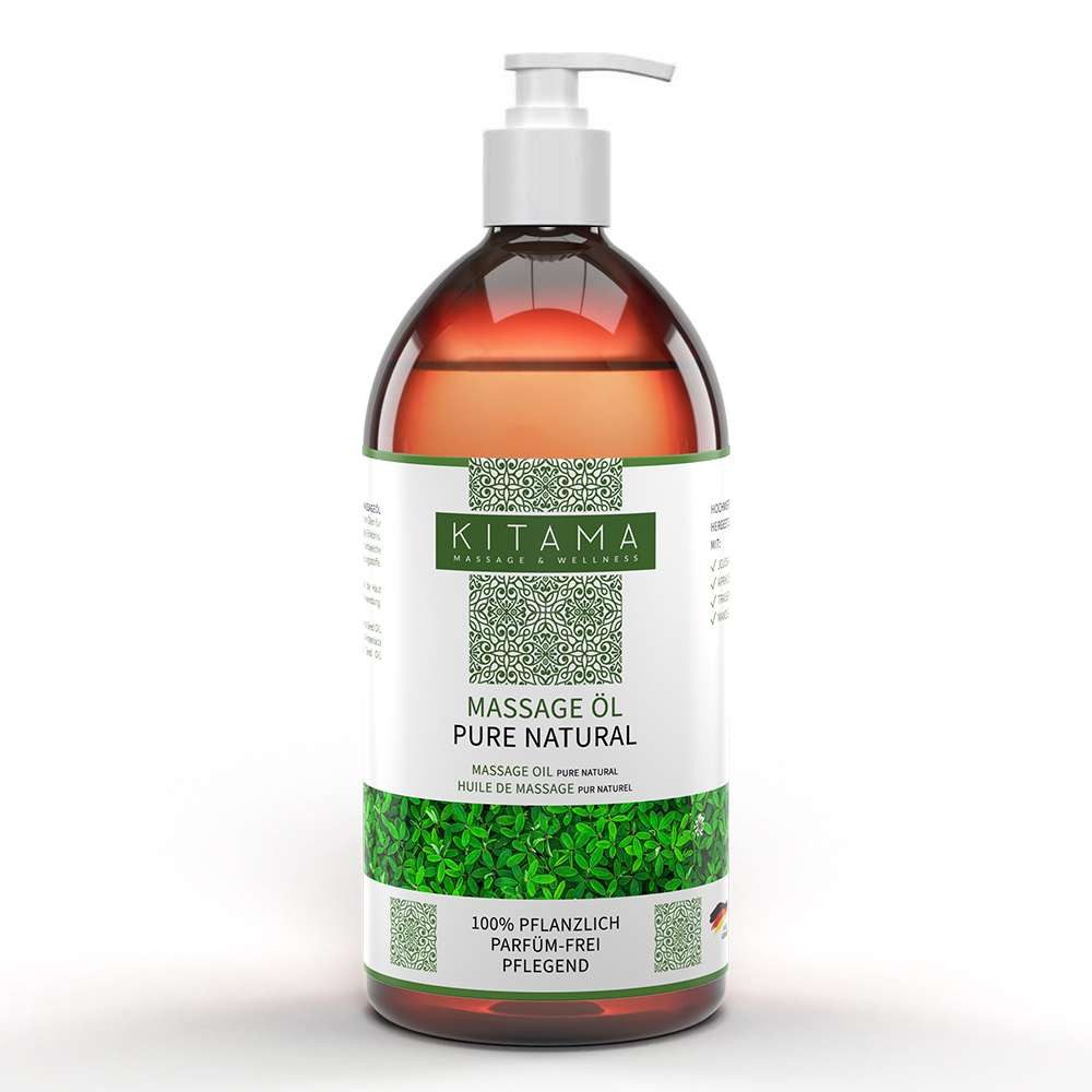 Massageöl Pure Natural - 100% natürlich & parfüm-frei, Pflege-Öl Körperöl vegan