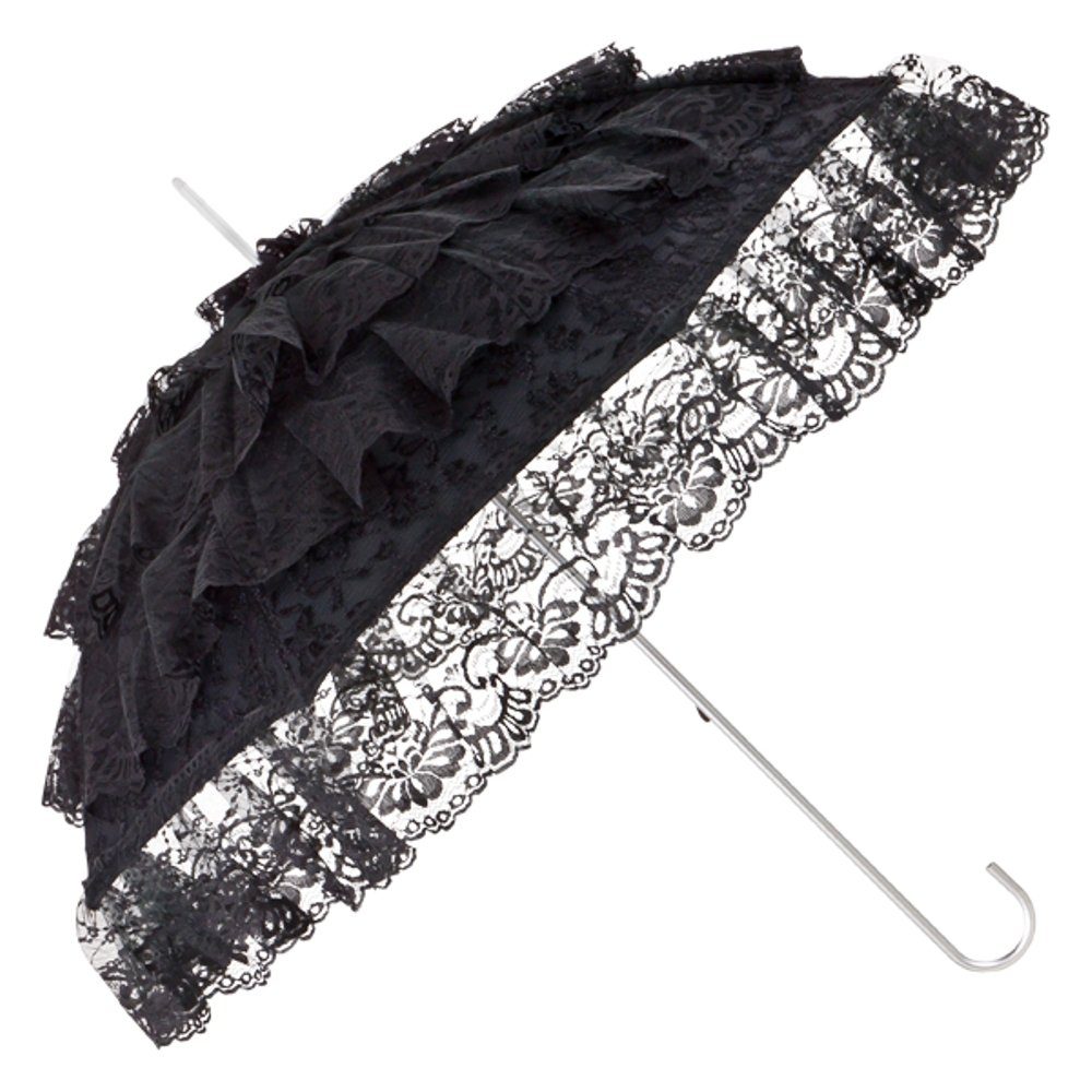 von Lilienfeld Stockregenschirm VON LILIENFELD Rüschen, Regenschirm Hochzeitsschirm Melissa Rüschenkante Sonnenschirm Damen Brautschirm