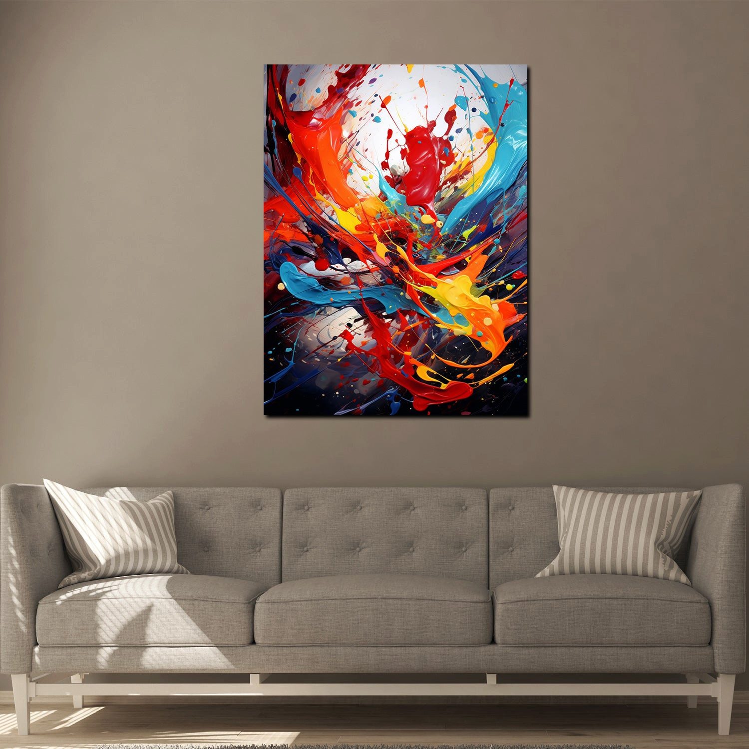 Artedinoi Leinwandbild Farbexplosion abstrakt bunt Leinwandbild Wandbild XXL Deko, Farbexplosion, abstrakt
