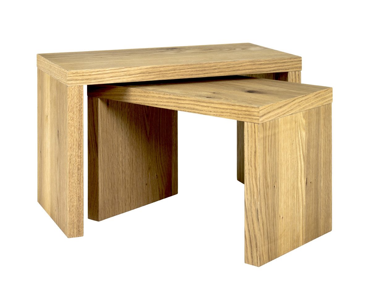 HAKU Beistelltisch Beistelltisch Wabenplatte-Sofatisch Echtholzfunier-B 50xH 35xT 30 cm (1 Stück), Beistelltisch aus Metall