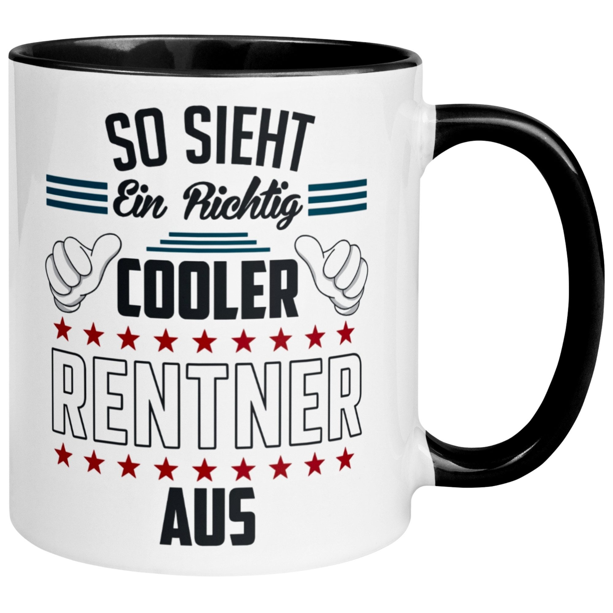 Momentals Tasse Rentner – So sieht ein richtig cooler Rentner aus – Geschenke Pension, Gratis Versand · Links-&Rechtshänder · Spülmaschinenfest