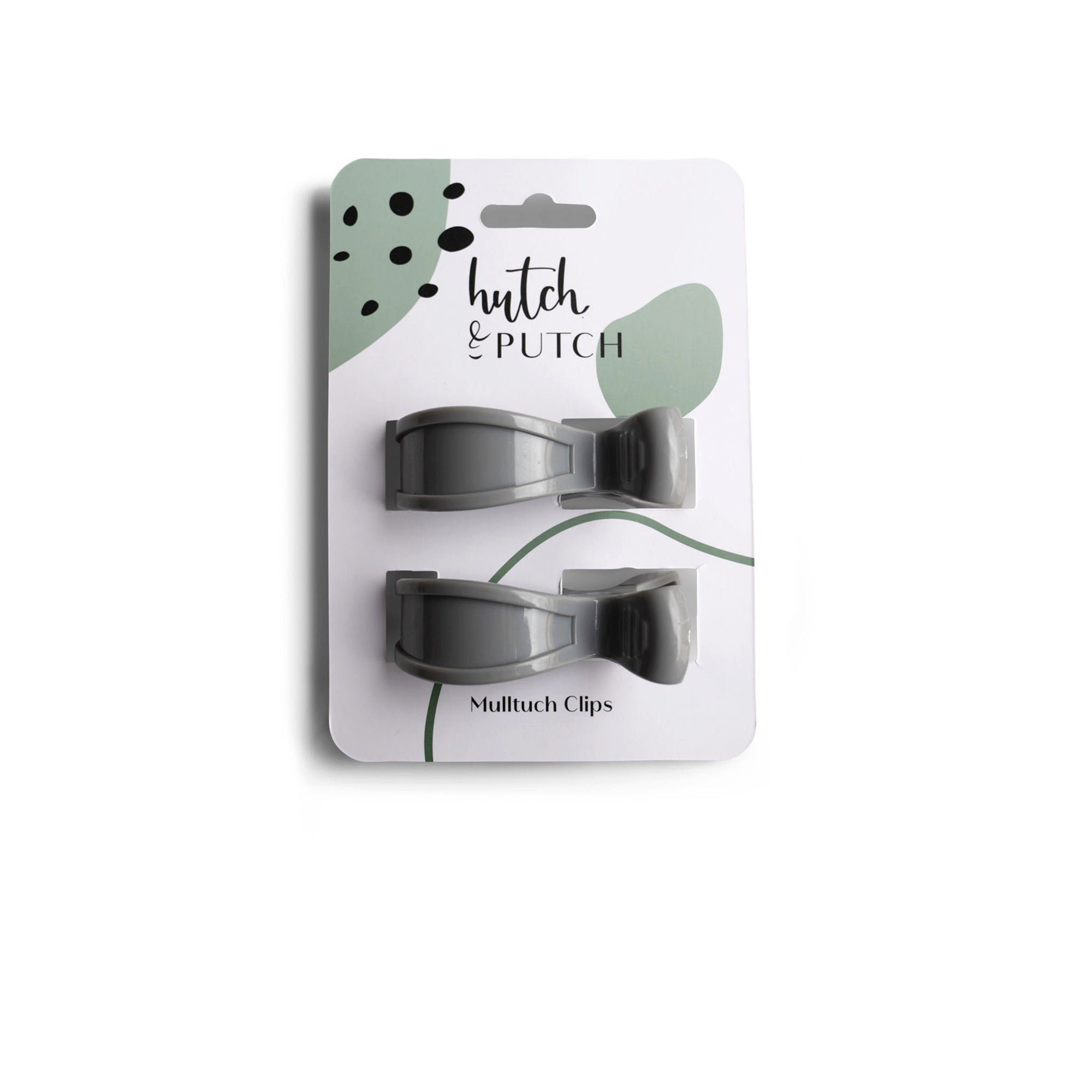 hutch&putch Spucktuch 2er-Set Mulltuch-Klemmen • grau, (2-tlg), ideal zu unseren Mulltüchern aus 100% Bio-Baumwolle