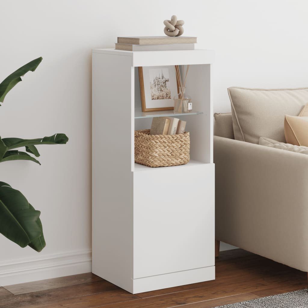 vidaXL Sideboard Sideboard mit LED-Beleuchtung Weiß 41x37x100 cm (1 St)