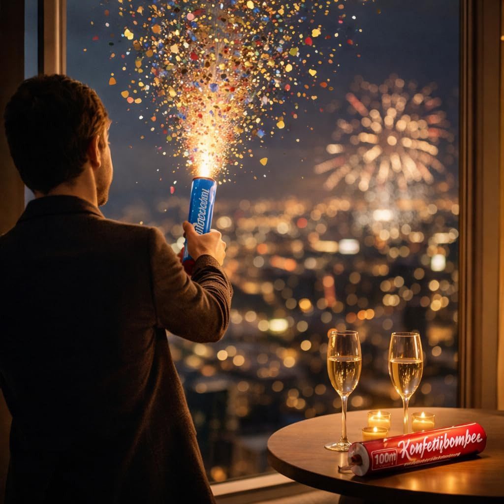 happy sparks® Geburtstagskerze Silvester & Neujahr Jugendfeuerwerk Set - Neujahr Party (Set, Set)