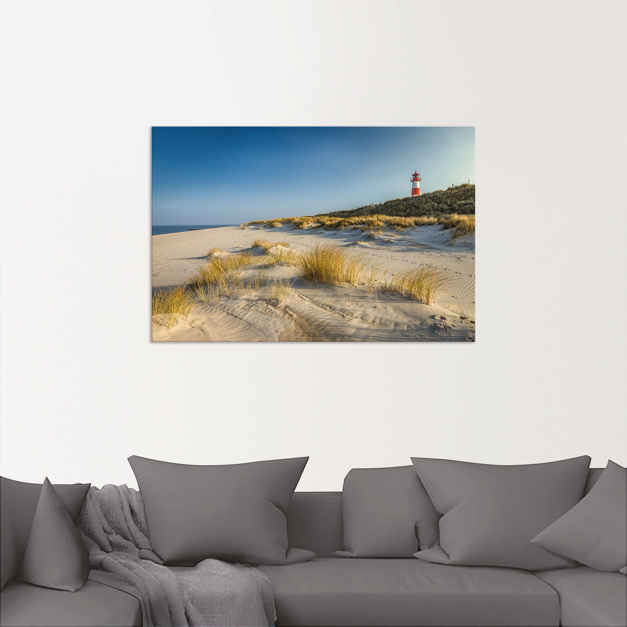 Wandbild Artland List-Ost Leuchtturm Alubild, in Leinwandbild, Strandbilder Ellenbogen-Halbinsel, Wandaufkleber Poster versch. oder als St), (1 Größen