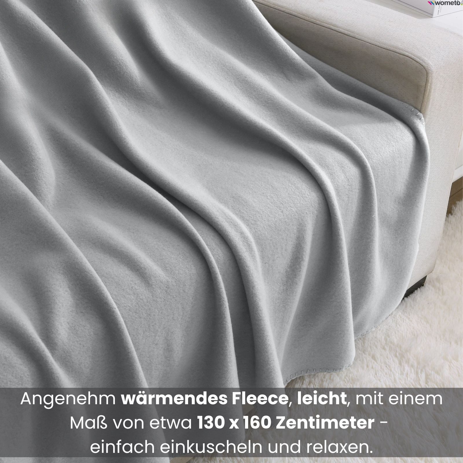 Wohndecke eco-line Fleecedecke ca. 130x160, wometo, OEKO-TEX®, 100% recyceltes Material, Antipilling – Bild 4 von 5