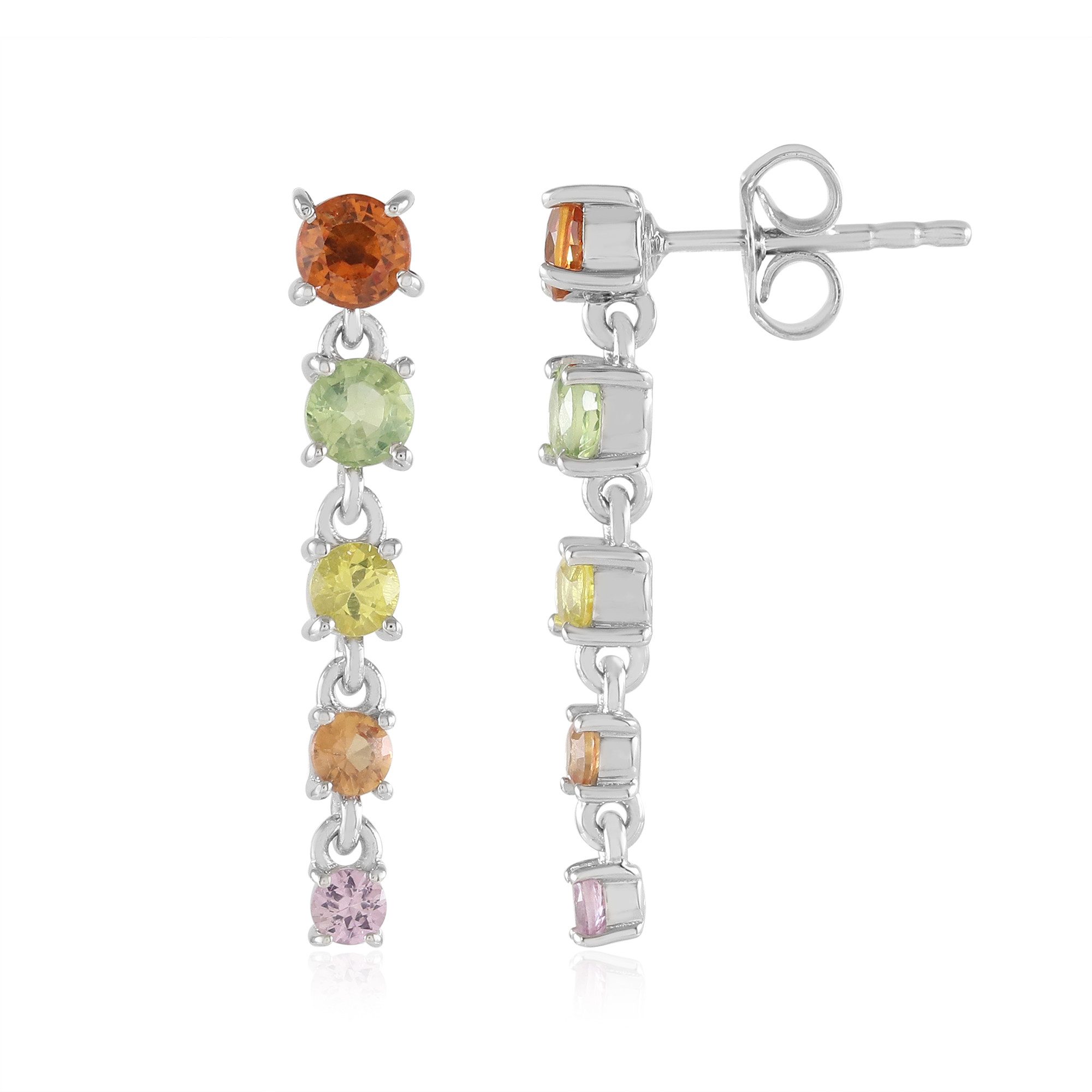 Cavill Ohrring-Set Multicolor Saphir Silber Ohrringe (2-tlg)