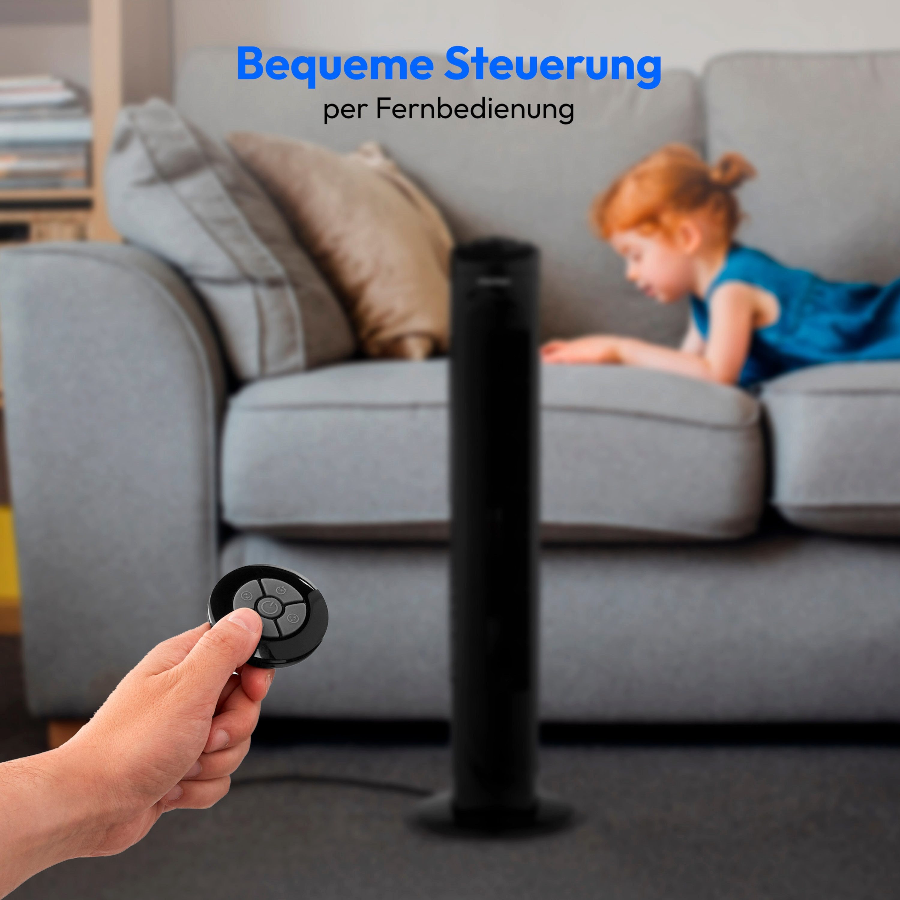 Medion® Turmventilator mit Fernbedienung E11 TF (MD12067) schwarz, 3 Geschw günstig online kaufen