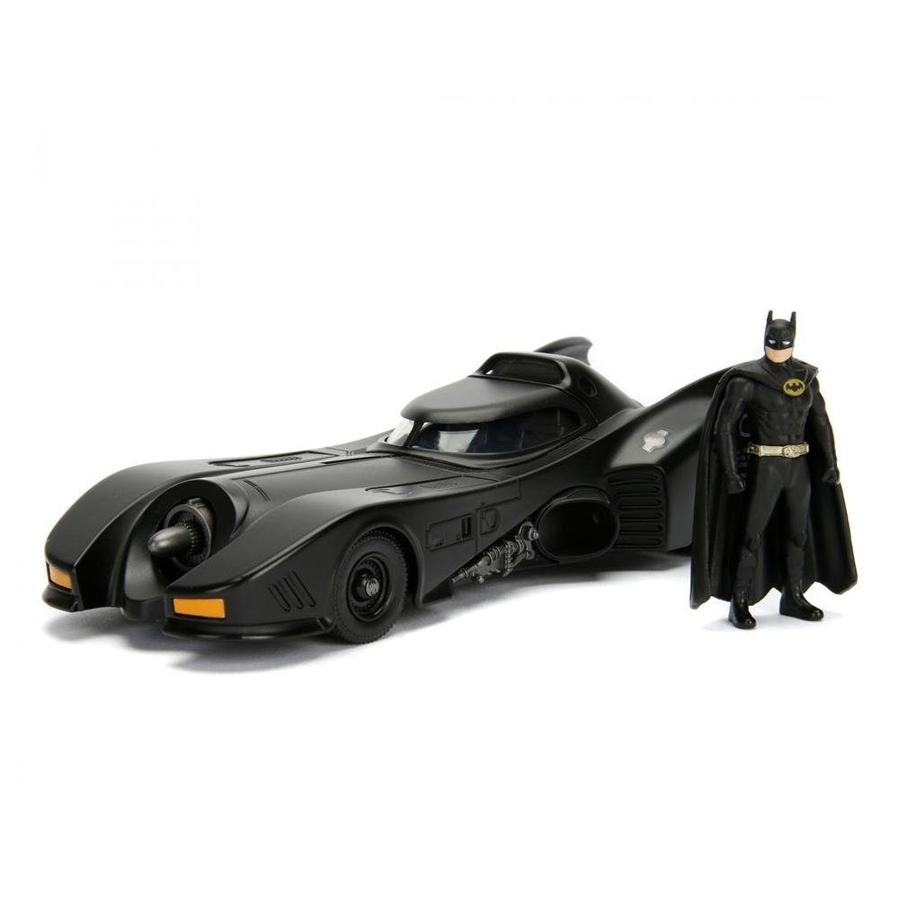 JADA Spielzeug-Auto Batman 1989 Batmobile 1:24, Modellauto mit Freilauf inkl. Batman-Figur