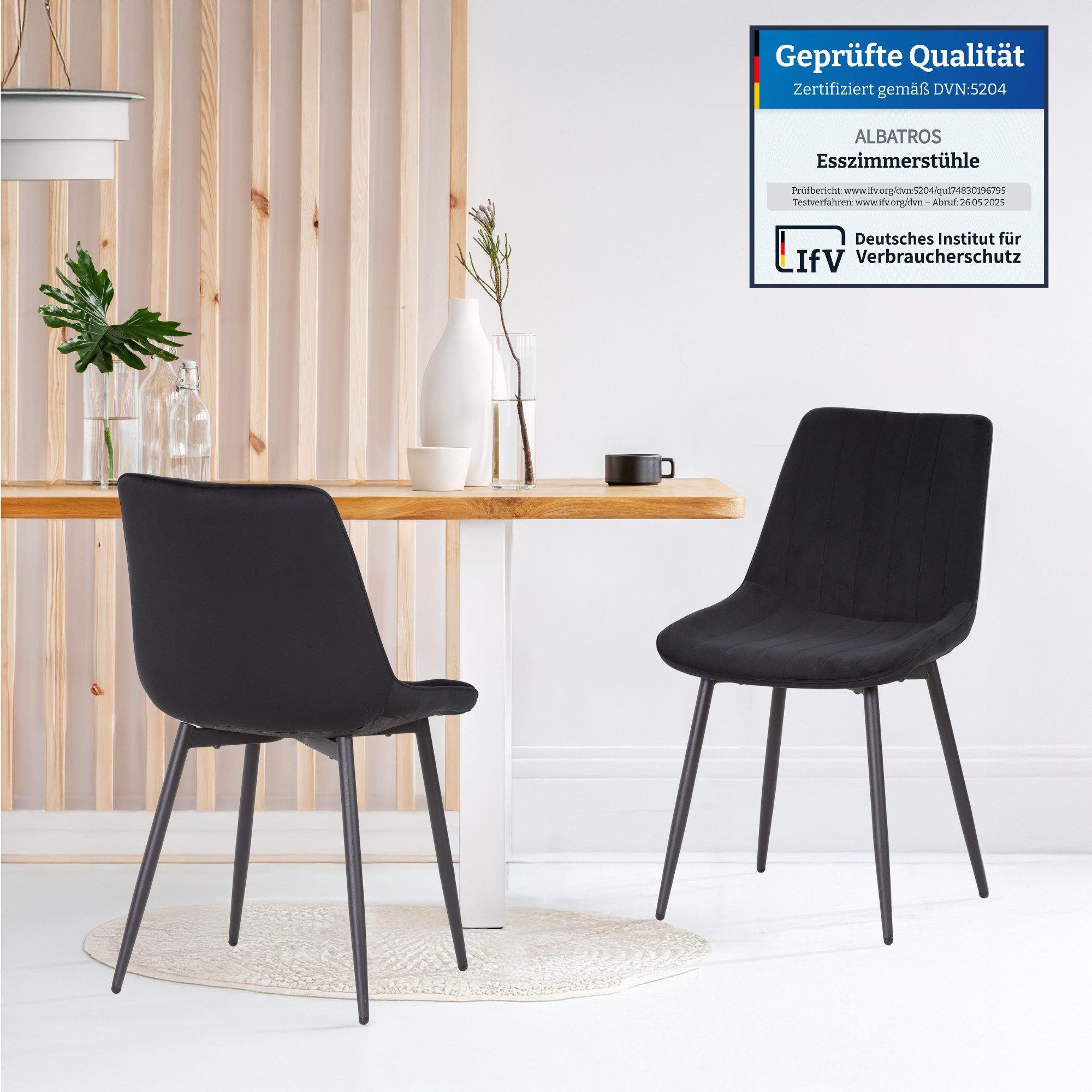 Albatros International Esszimmerstuhl BOSA Samtstuhl Beige – 2er-Set Esszim günstig online kaufen