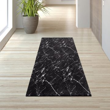 Teppich Marmor Teppich Abstrakt in schwarz, TeppichHome24, rechteckig