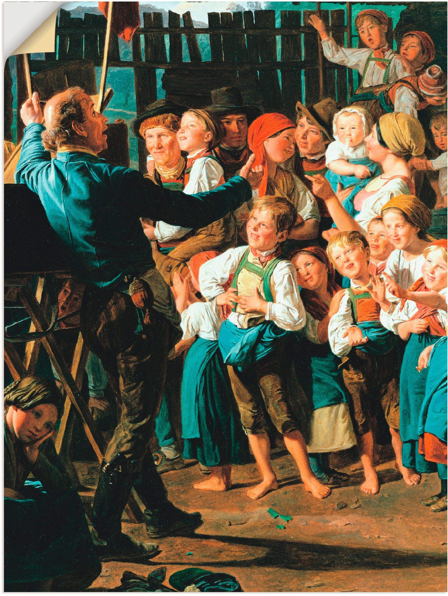 Artland Wandbild Der Guckkastenmann. 1847. Detail, Gruppen & Familien (1 St), als Leinwandbild, Wandaufkleber oder Poster in versch. Größen