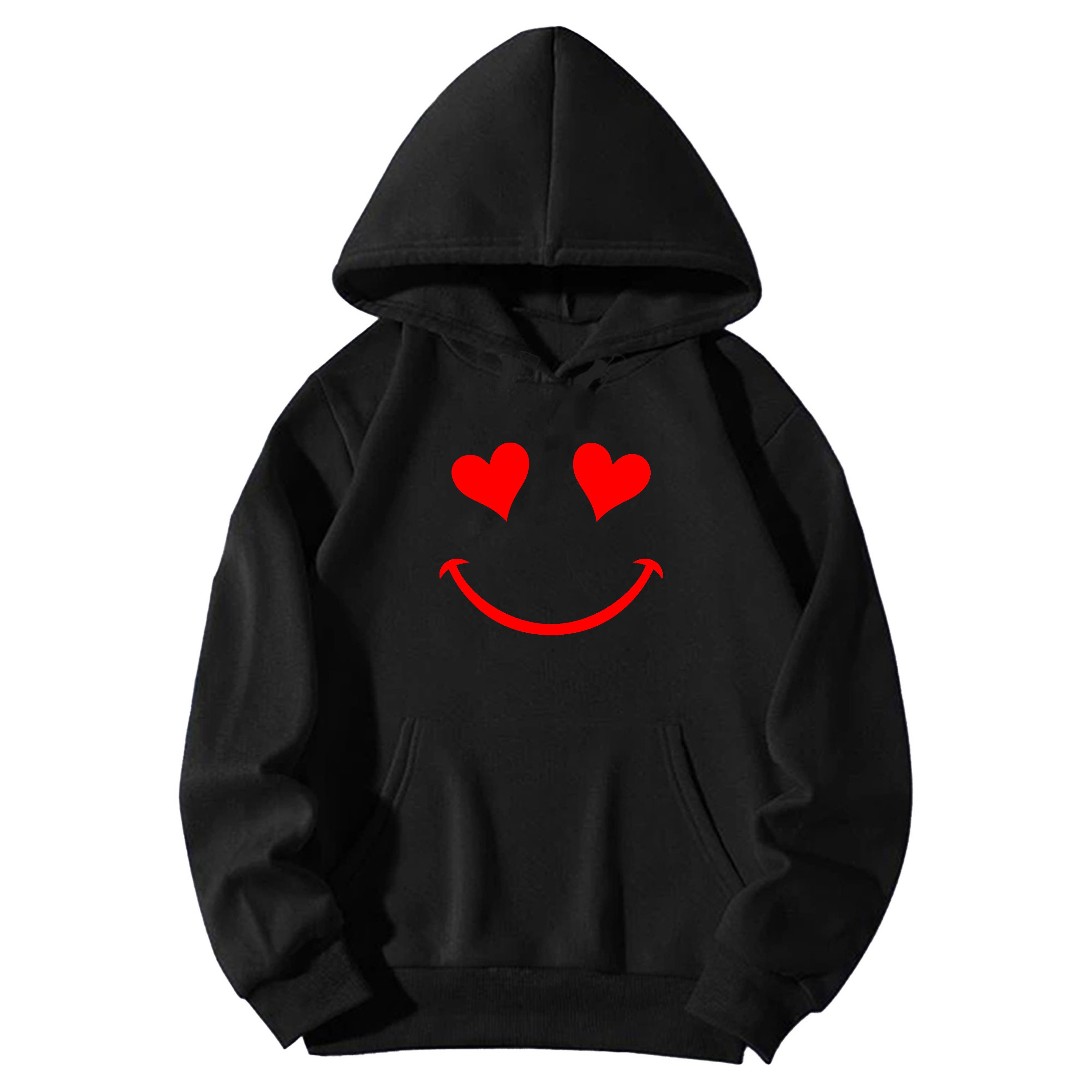 Banco Kapuzenpullover Damen Lächeln Smile Herz Pullover Uni Rundhalsausschn günstig online kaufen