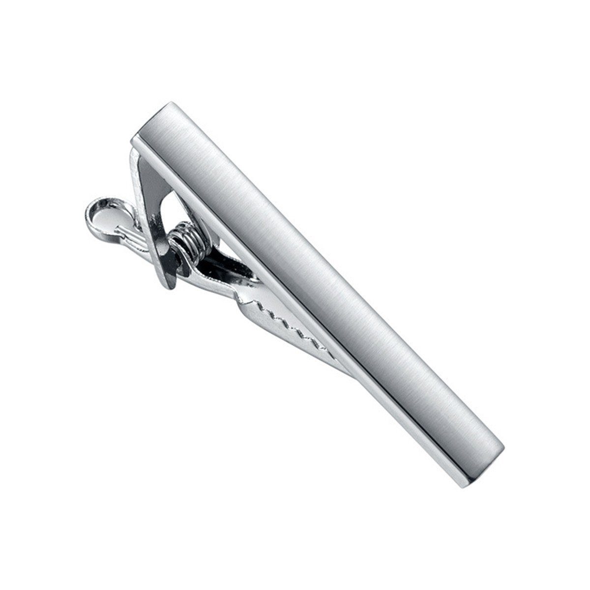 TUABUR 4 cm lange Krawattenklammer für Herren, geeignet für normale Krawatten Lederpflegeset Silber