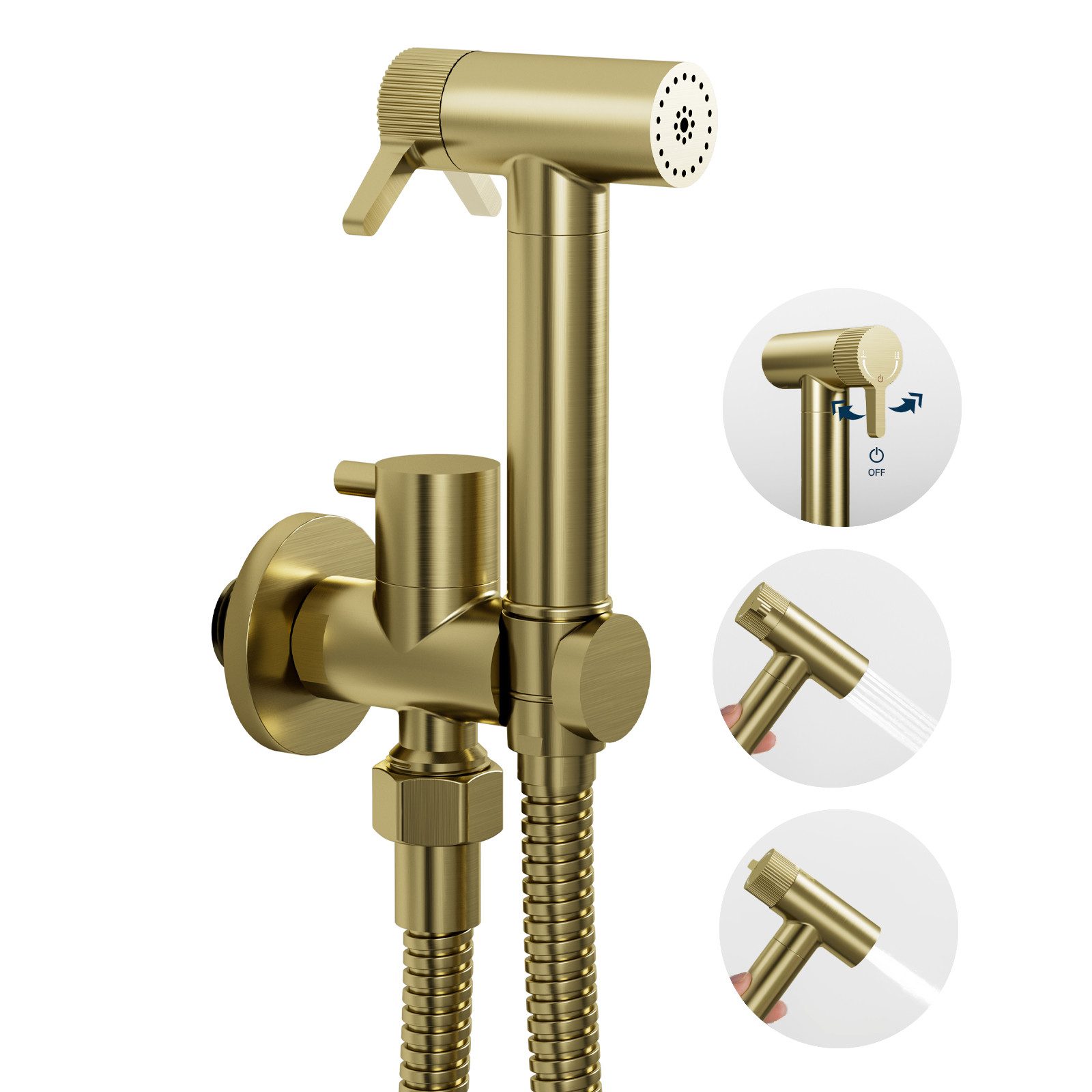 Oihpaw Handbrause Bidet handbrause 2 Modi Kein Drücken Erforderlich toiletten dusche, (1-tlg)