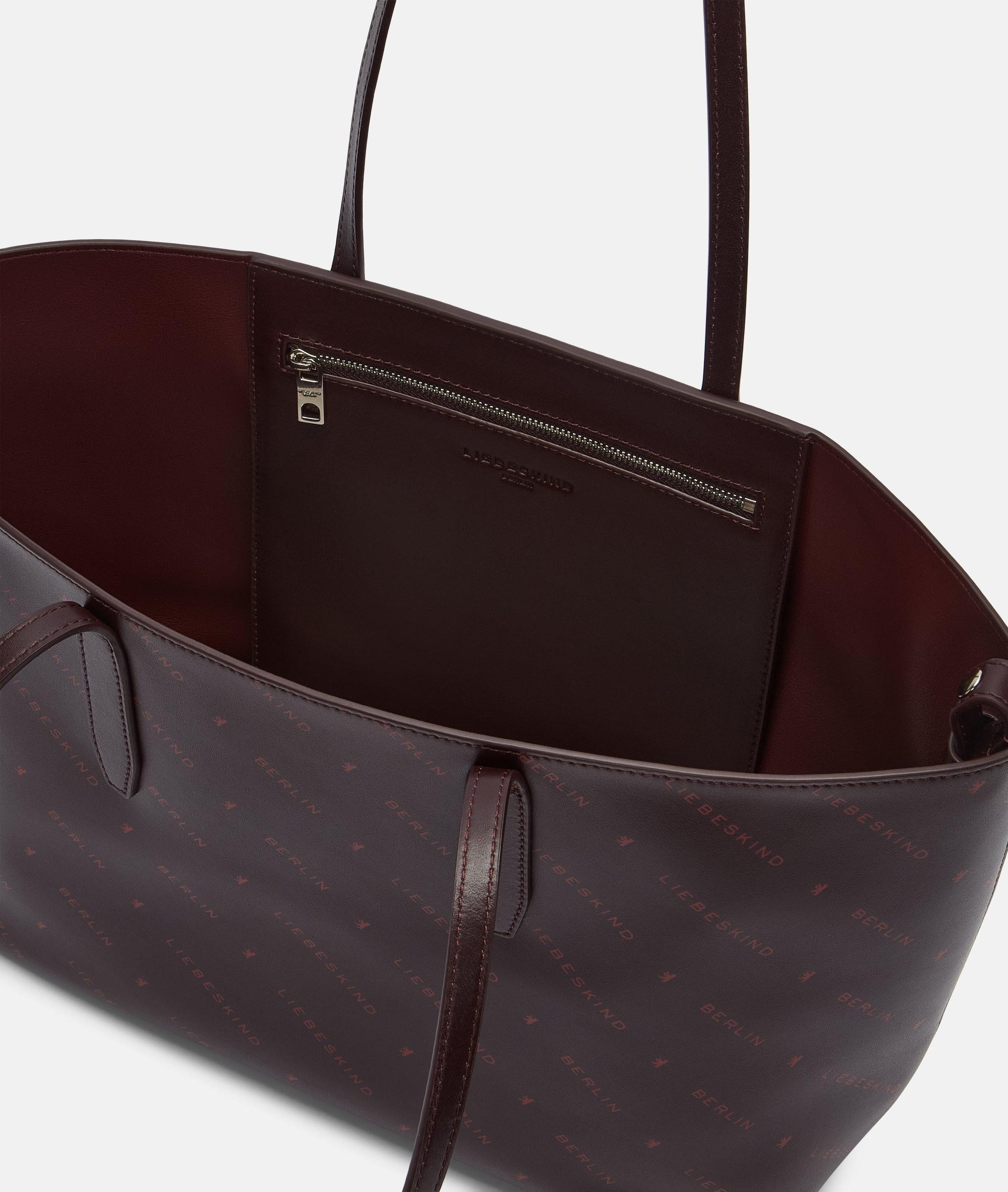 Liebeskind Berlin Shopper Monogram Shopper M, Shopper aus Nappaleder mit Liebeskind Berlin Schriftzug