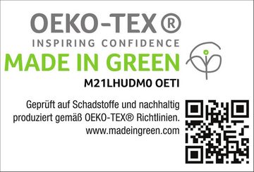 Federkissen GRÖNLAND Made in Green, Haeussling, Füllung: neue, weiße Federn (85) und Daunen (15), Bezug: 100% Baumwolle, Bauchschläfer, Rückenschläfer, Seitenschläfer, nachhaltiges, hochwertiges Daunenprodukt "Made in Green" zertifiziert