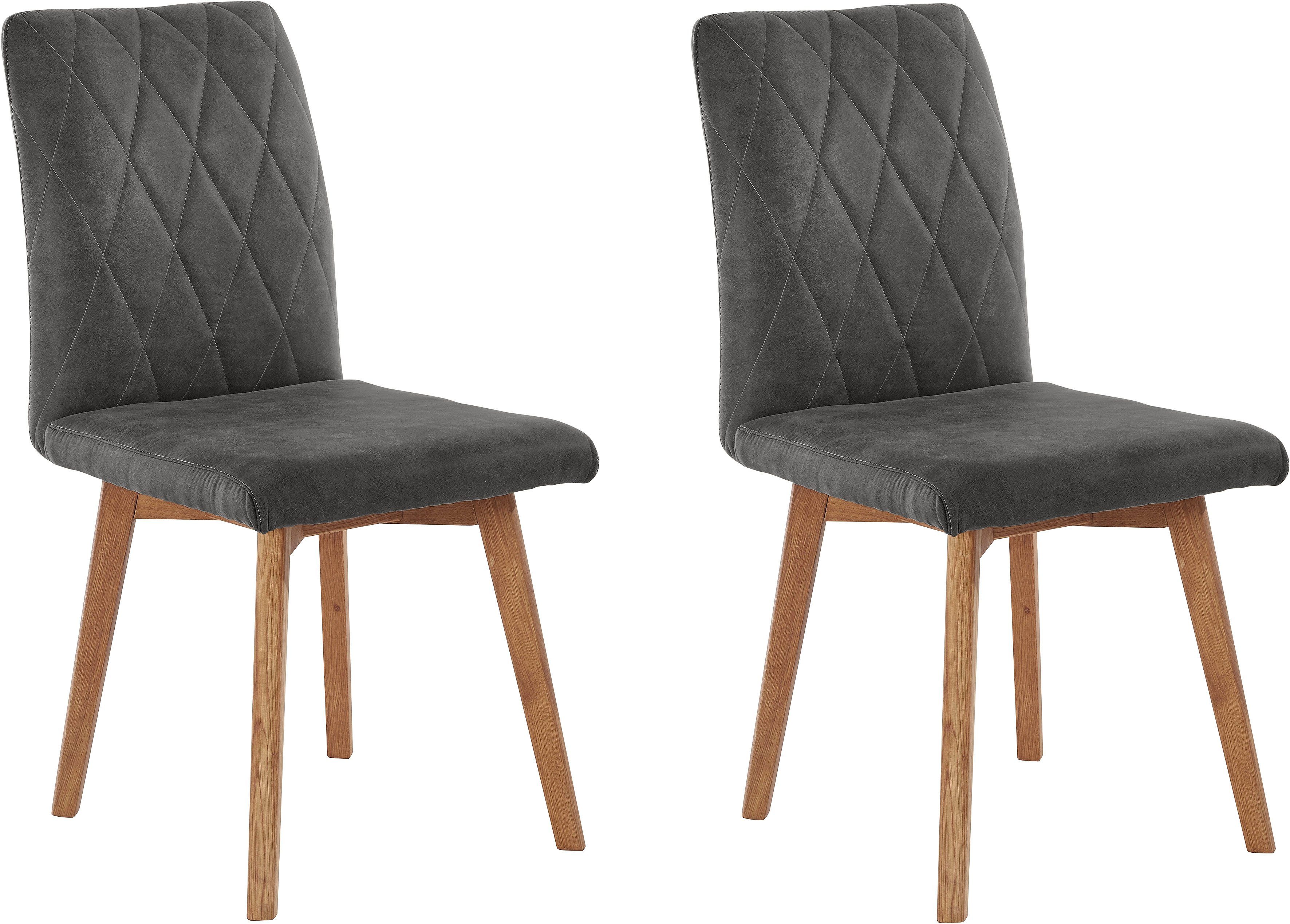 Home affaire Esszimmerstuhl Brest (Set, 2 St), Gestell aus Eiche Massivholz günstig online kaufen