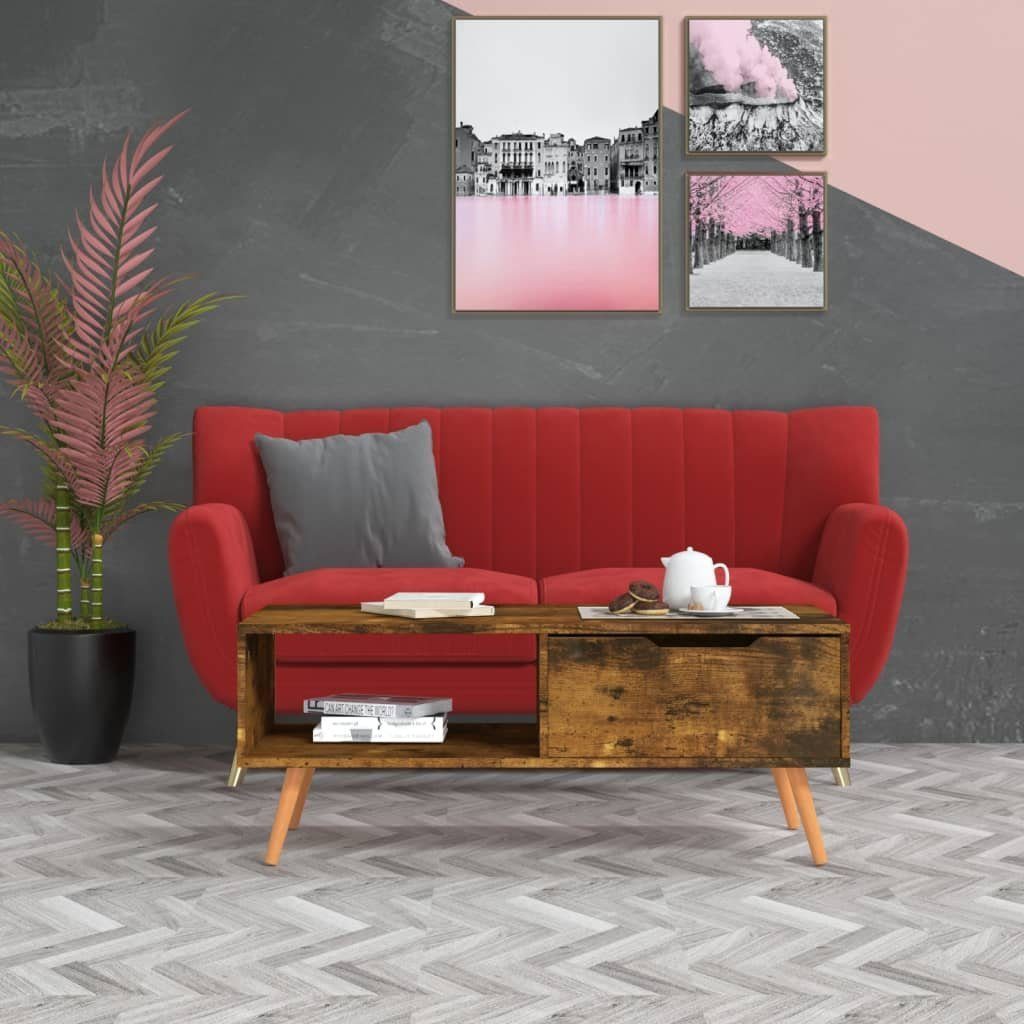 vidaXL Couchtisch Couchtisch Räuchereiche 100x49,5x43 cm Holzwerkstoff (1-St)