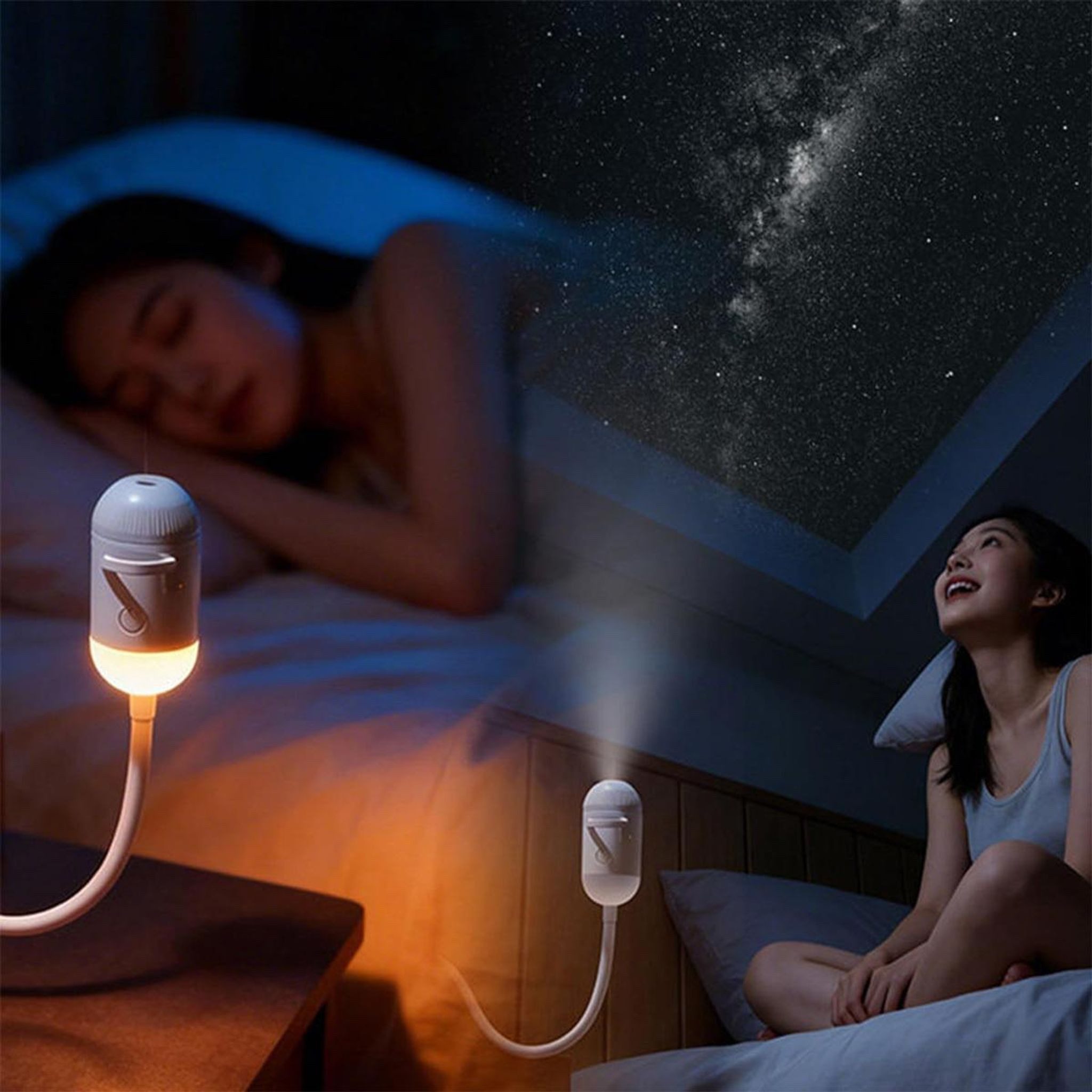 FELIXLEO LED-Sternenhimmel 2-in-1 Sternenhimmel Projektor mit Nachtlicht USB 12 Projektionen – Bild 2 von 5