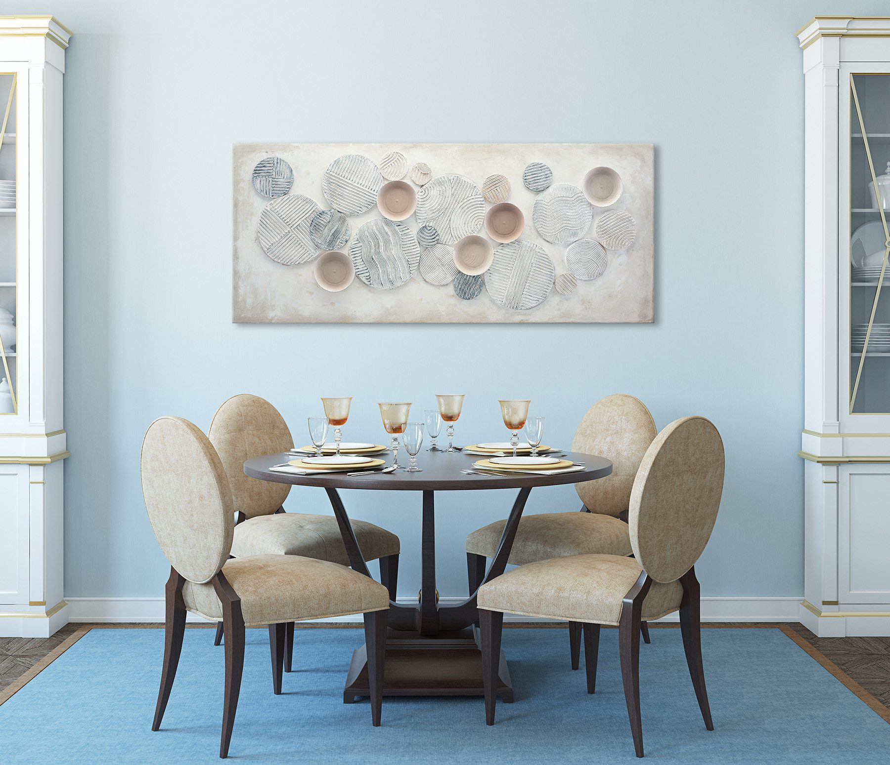 Bönninghoff Ölgemälde handarbeit KREISE ABSTRAKT XXL 60x140 cm – Wandbild Kunst, Abstrakt, Abstrakte, Formen, Gemälde, Kunst (1 St), handgefertigt, jedes Bild e – Bild 5 von 5