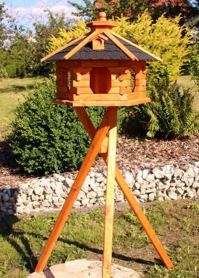 Holzdekoladen Vogelhaus XL Vogelhaus mit Ständer 57x37 cm wetterfest