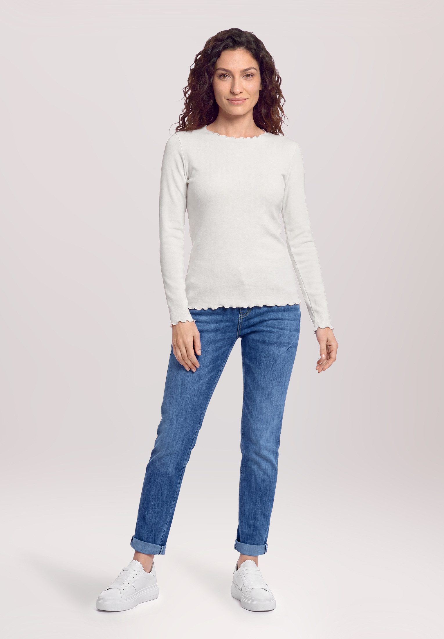 Cartoon Boyfriend-Jeans Damen mit Nieten