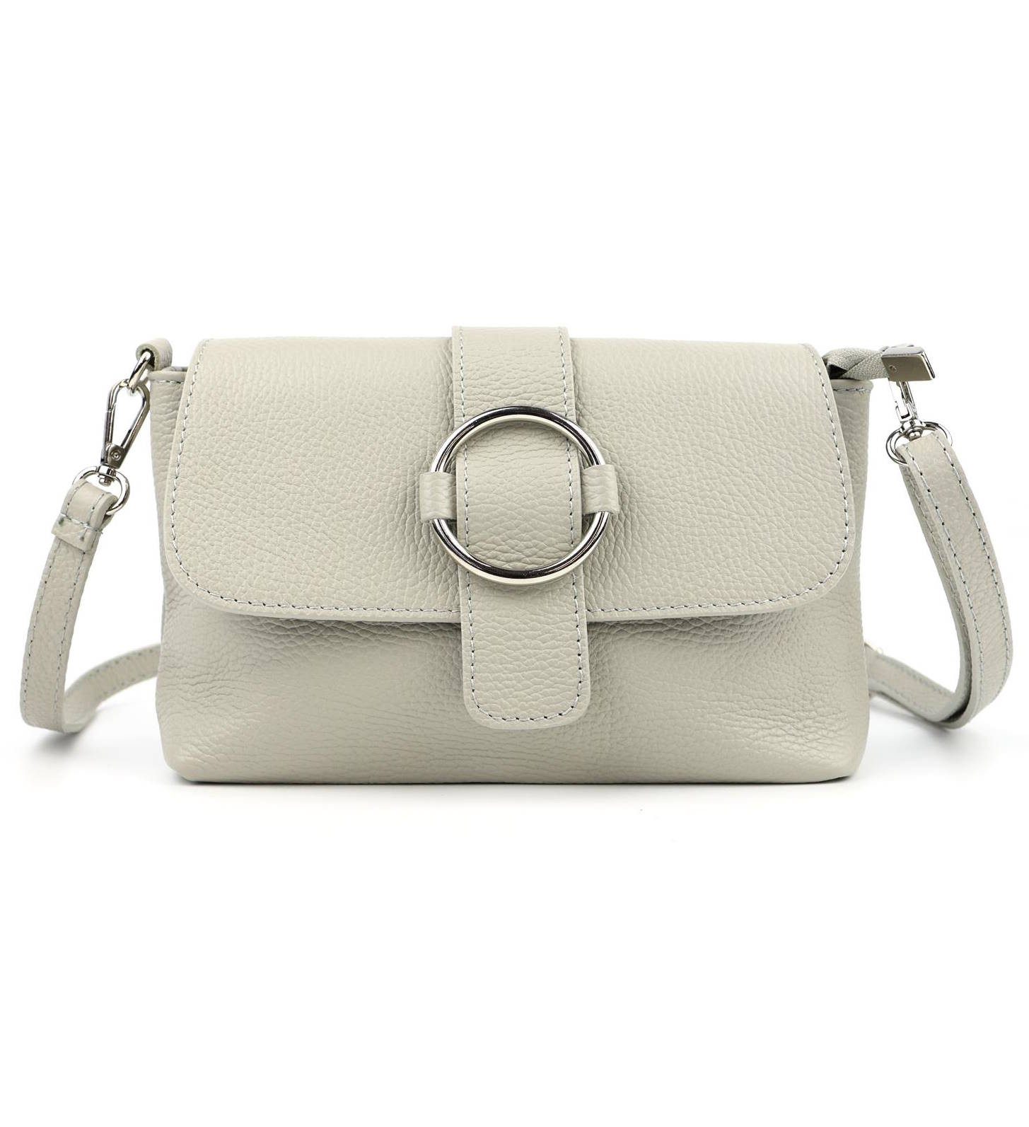 Schultertasche MADE IN ITALY Damen Leder Tasche Umhängetasche Cross Over Body Clutch