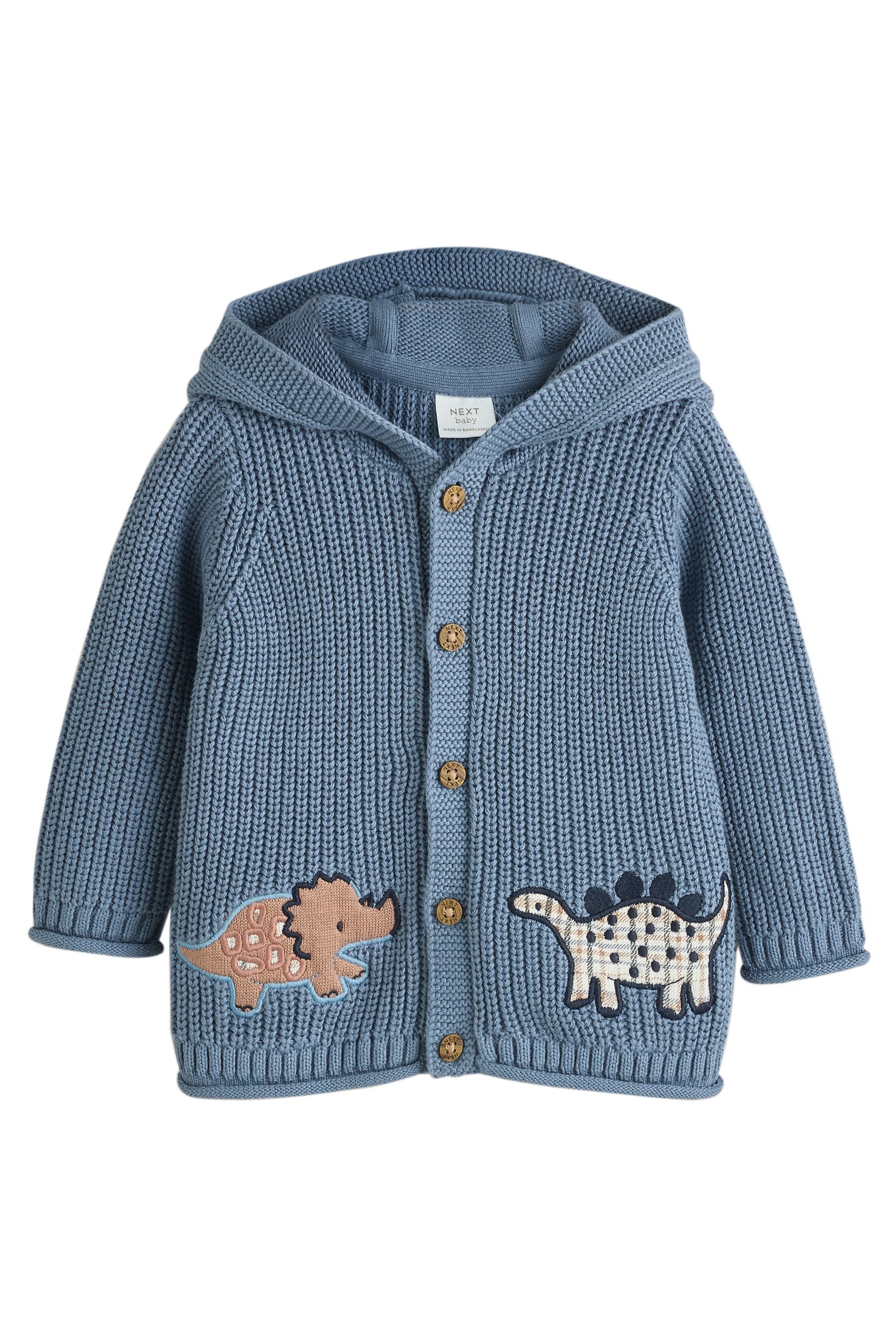 Strickjacke Gestreifte Baby-Strickjacke mit Kapuze