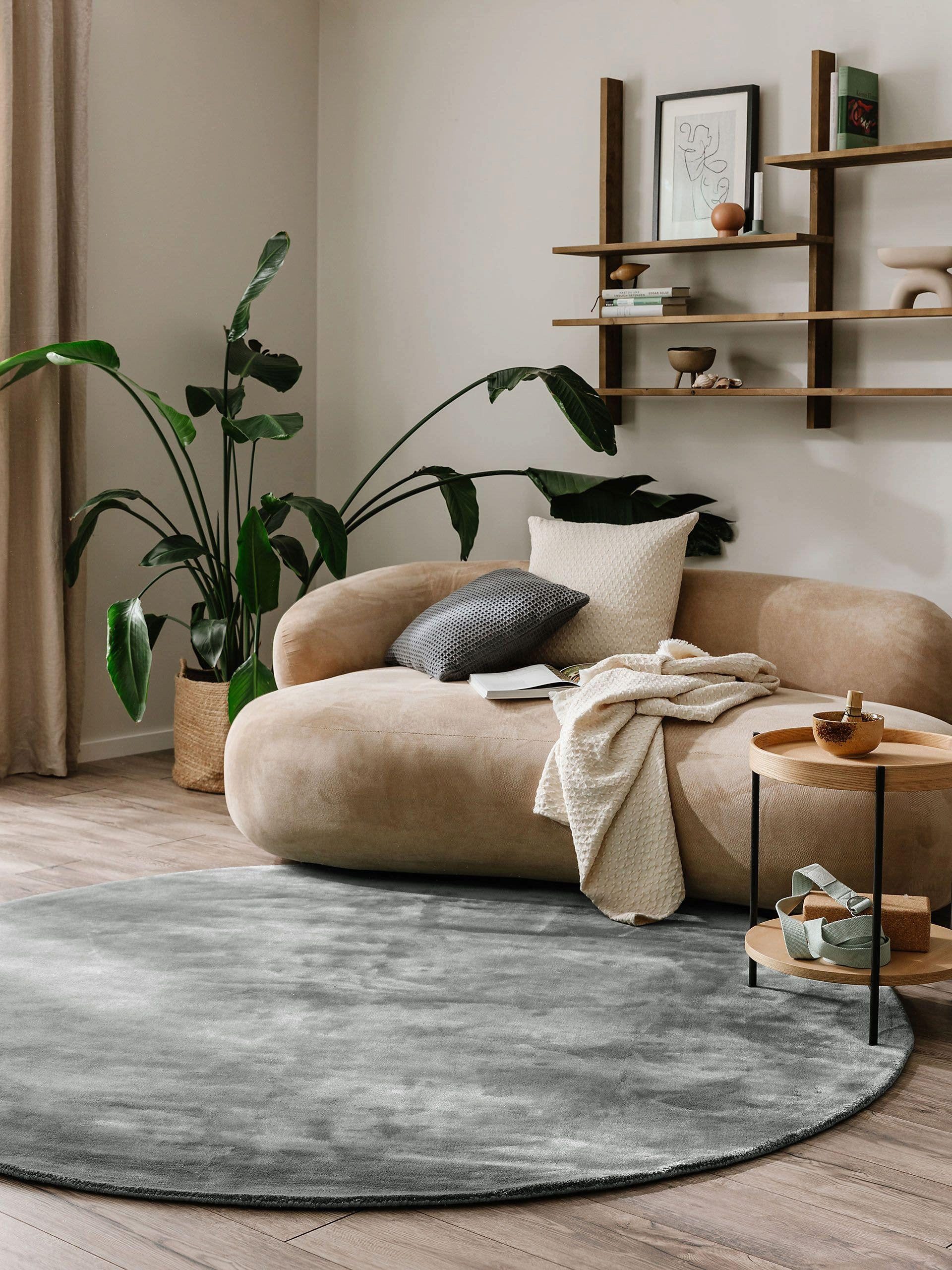 benuta Teppich Nova, rund, Höhe: 6 mm, Viskoseteppich,Teppich Wohnzimmer, S günstig online kaufen