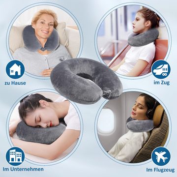 CALIYO Reisekissen Reisekissen Memory-Schaum U-förmiges Nackenkissen, tragbare Kopfstütze, ideal für Flugzeugstuhl, Auto, Zuhause, Büro, Schlafkissen