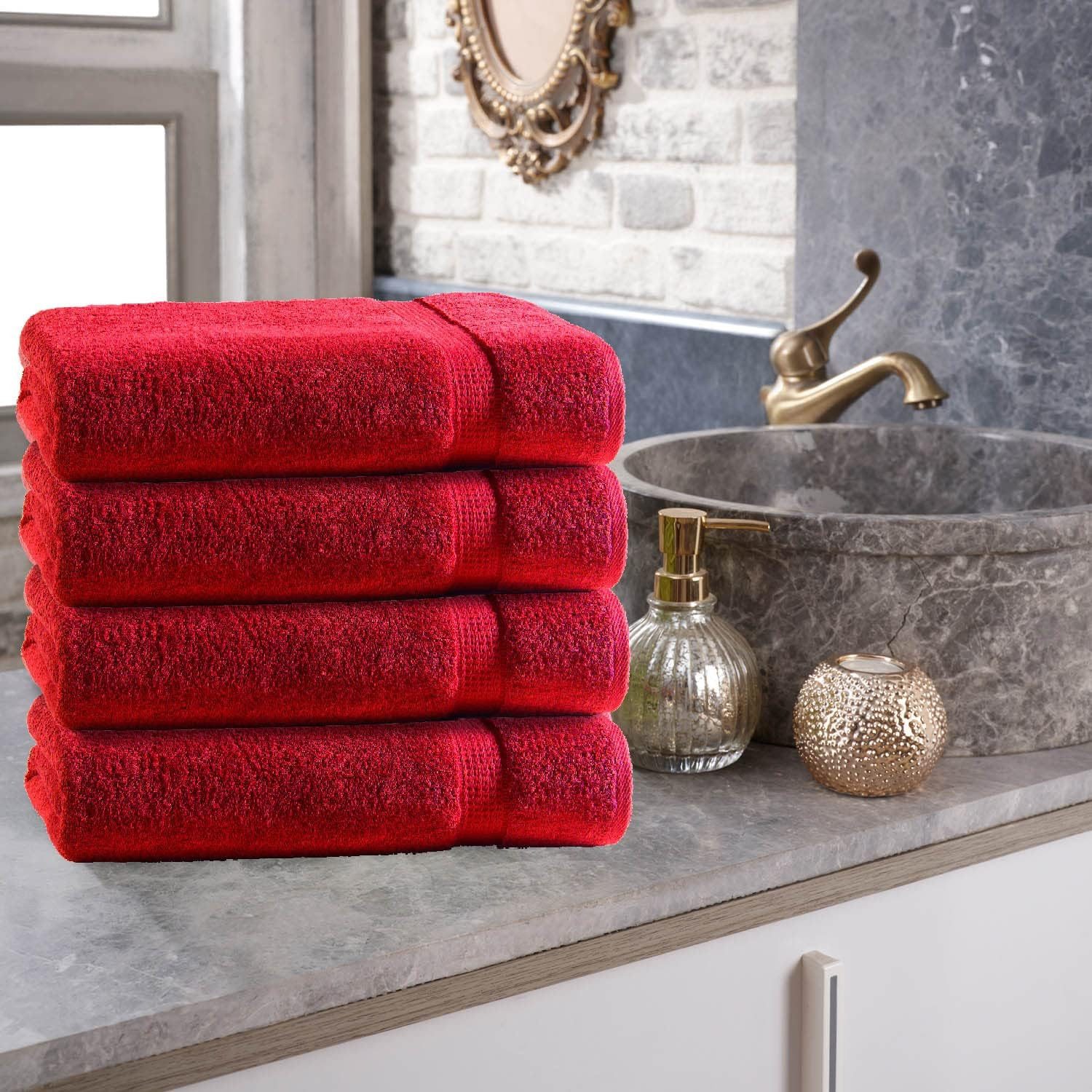 TRENDBUY24 Handtuch Set Handtücher Duschtücher Gästetücher Baumwolle Frottee Premium 4er Set, 100% Baumwolle (4-St), Duschtuch – Bild 3 von 4