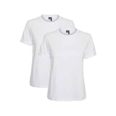 Vero Moda T-Shirt 2er Pack Basic T-Shirt VMPAULA (2-tlg) 5270 in Weiß