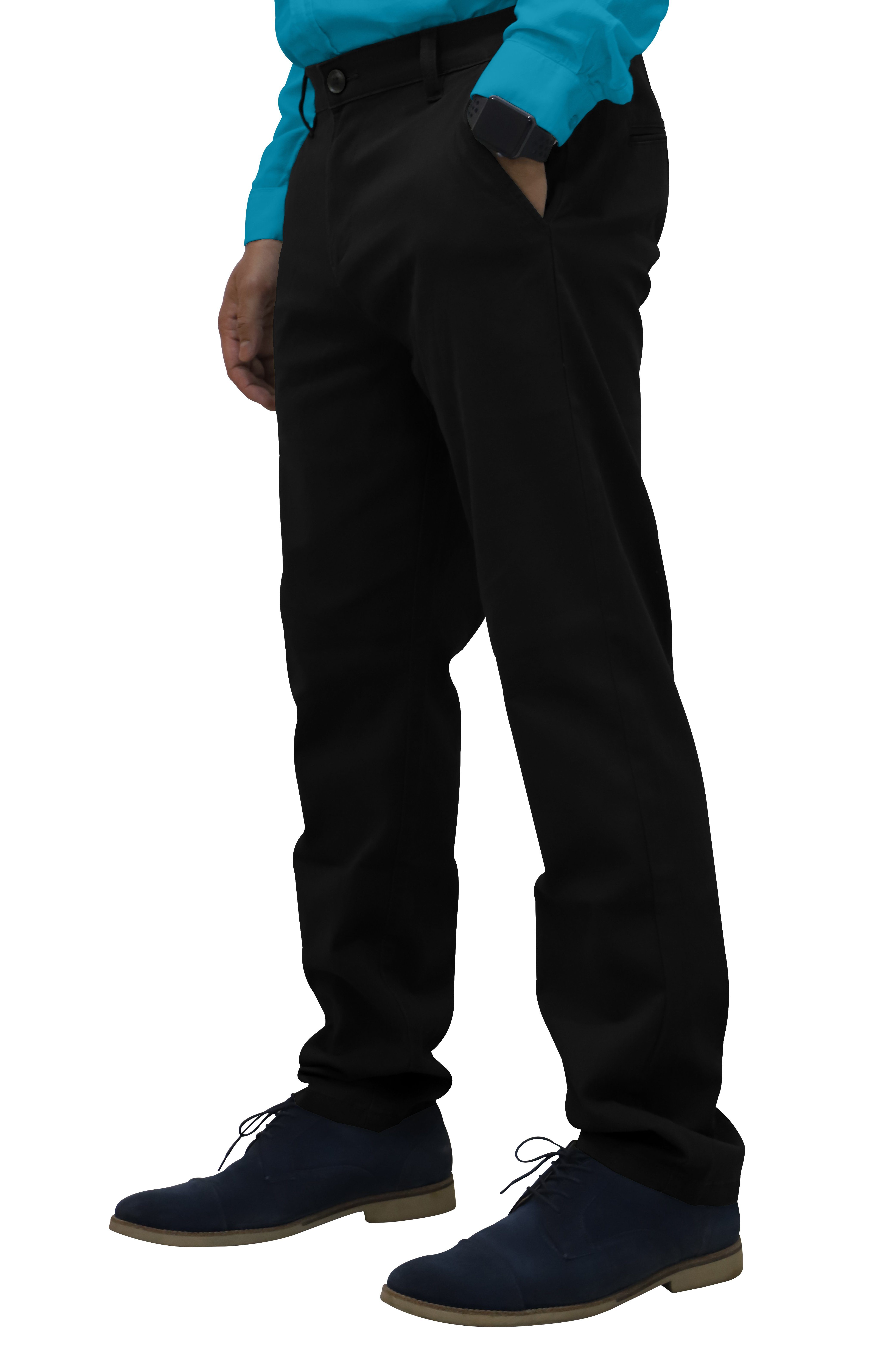 BlauerHafen Chinohose Herren 30"-40" Fit Relaxed Regular Chino Stretch-Baumwollhose Casual Schwarz