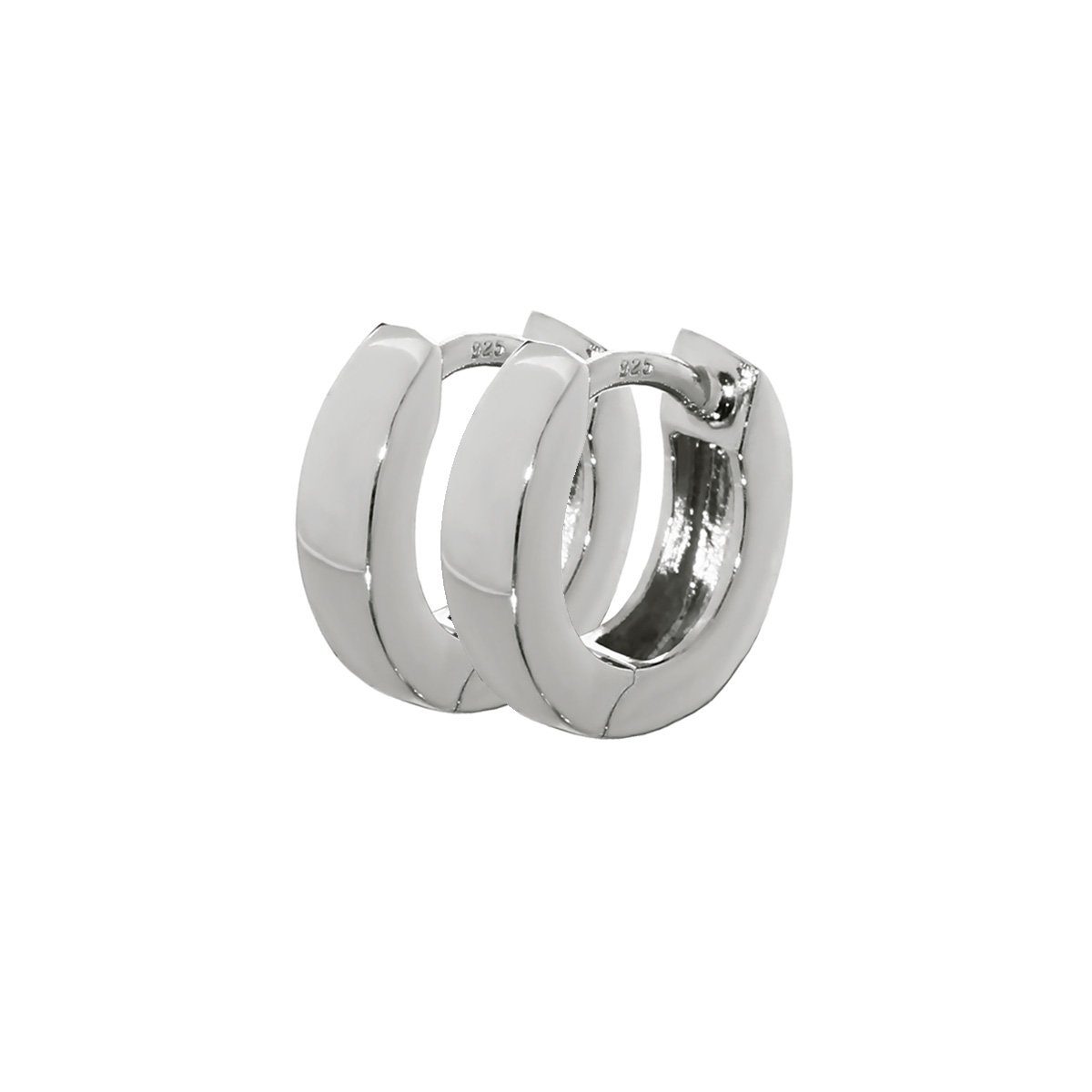 NKlaus Klappcreolen Paar 925er Sterlingsilber Klappcreolen Ohrringen 1 (1 Paar - 2 Stück)